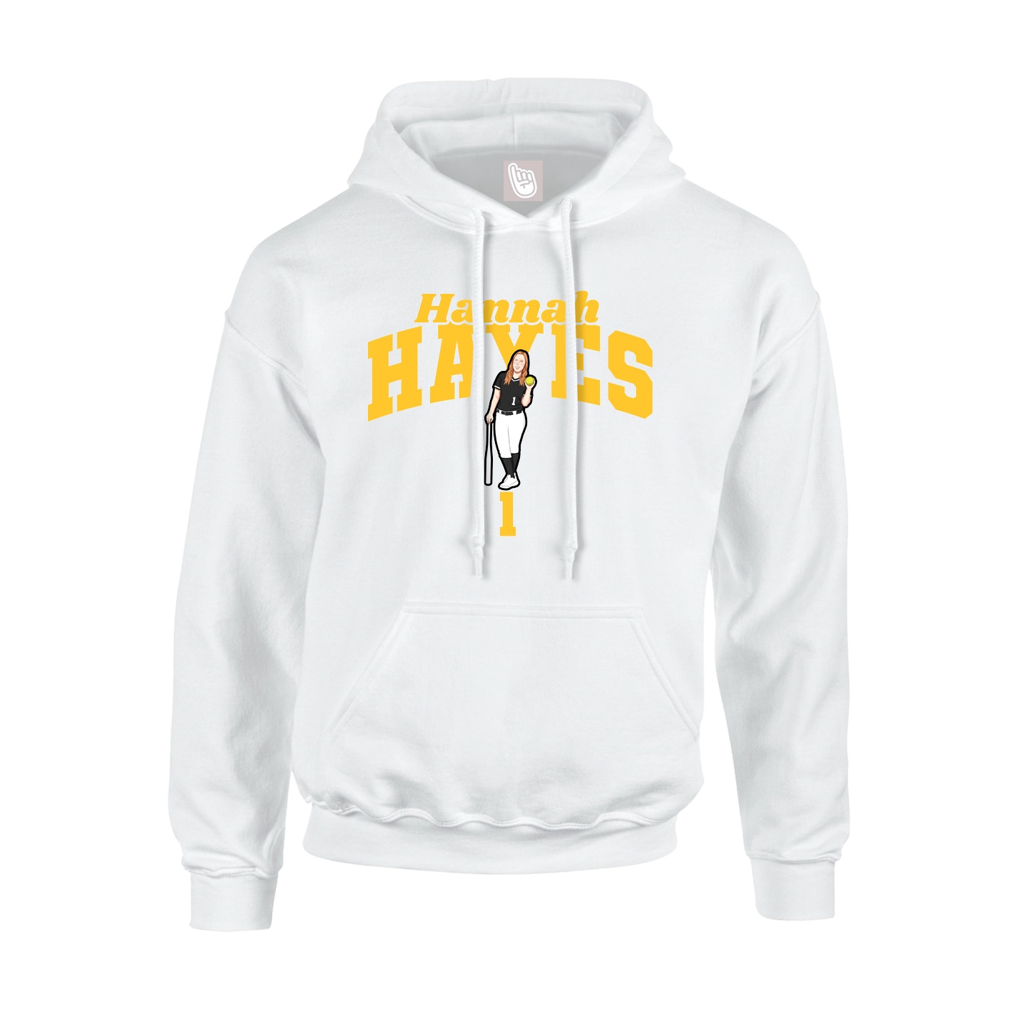 Youth Hoodie — Signature Arch in White