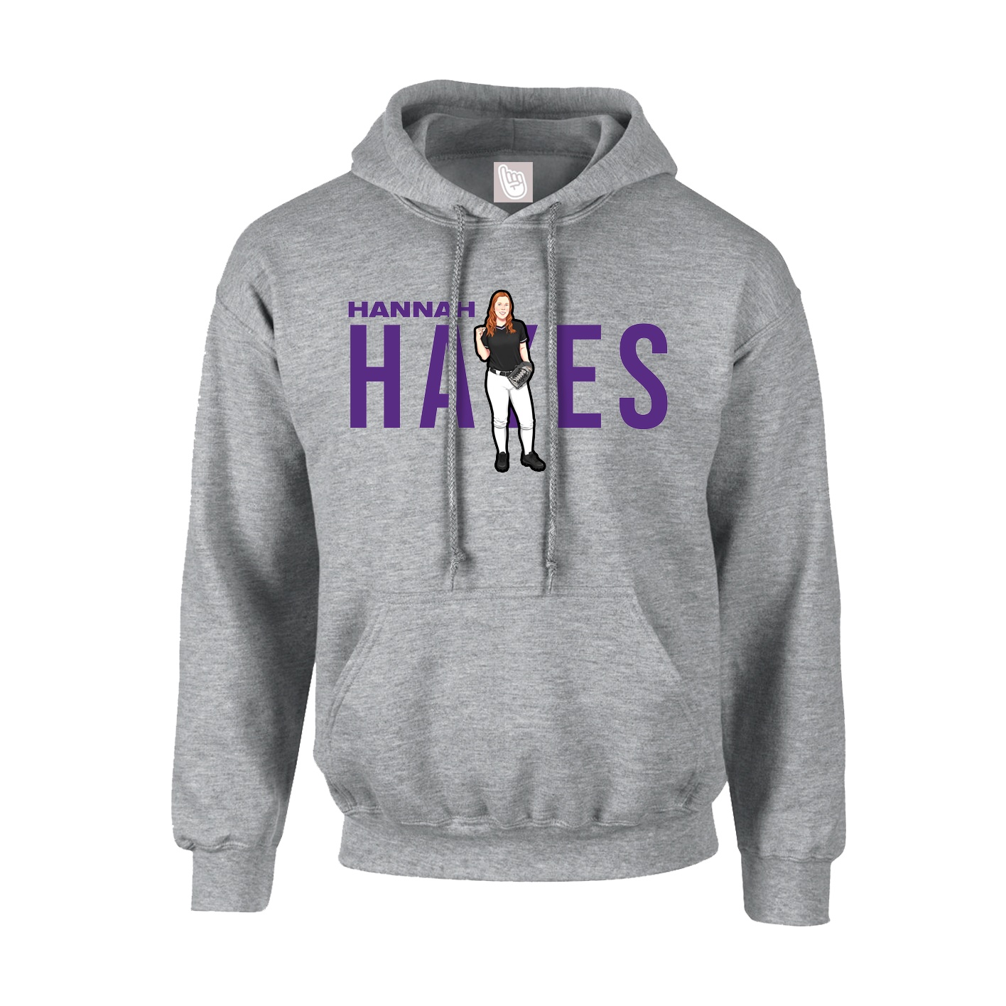 Hoodie — Player Name in Grey