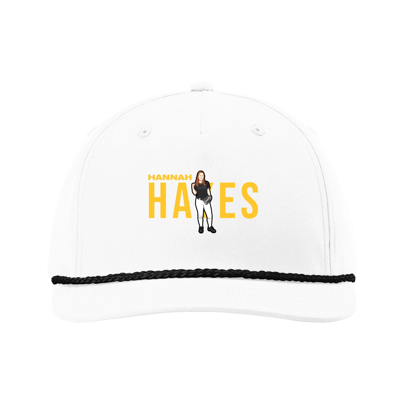 Five-Panel Classic Rope Cap — Player Name in White