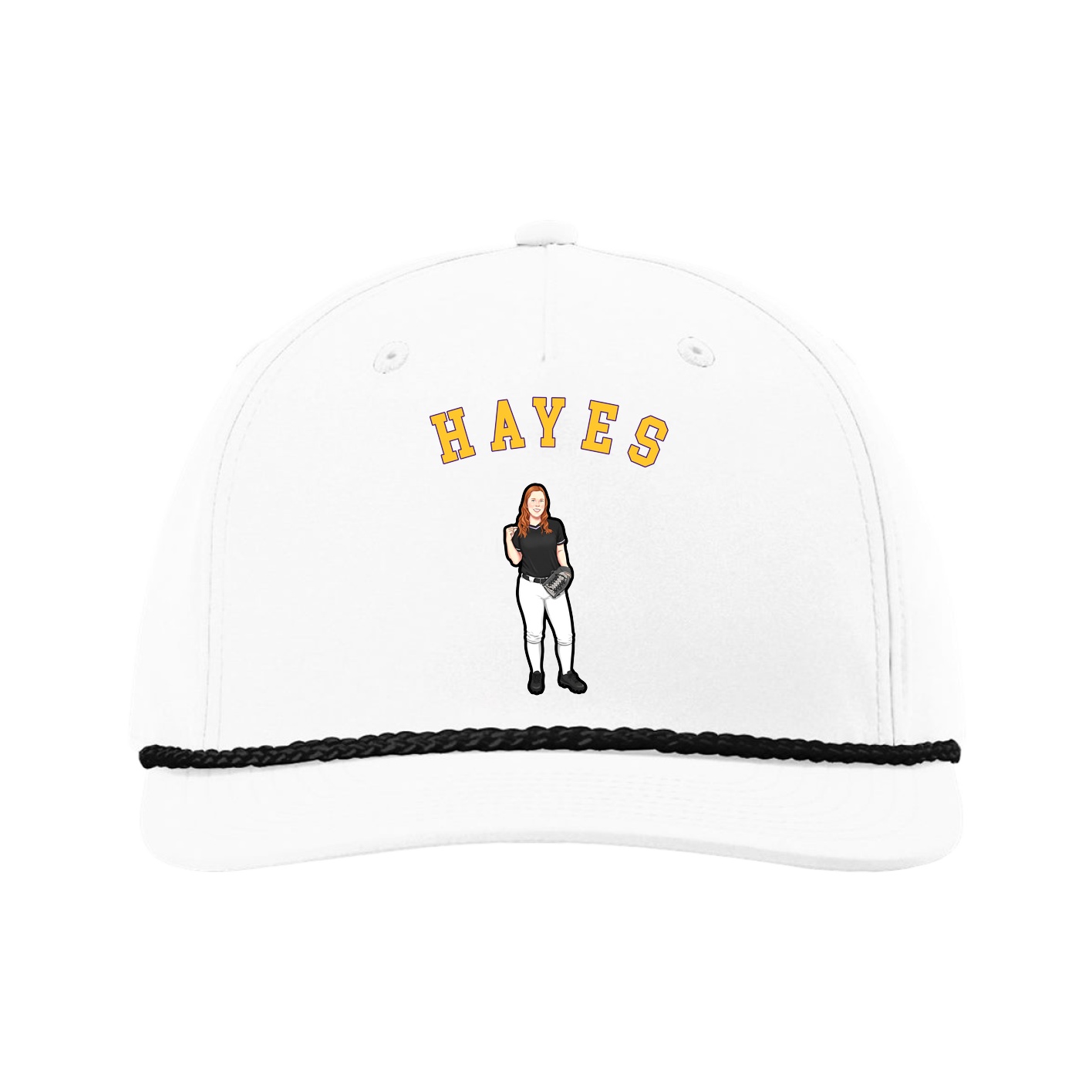 Five-Panel Classic Rope Cap — Shirsey Arch in White