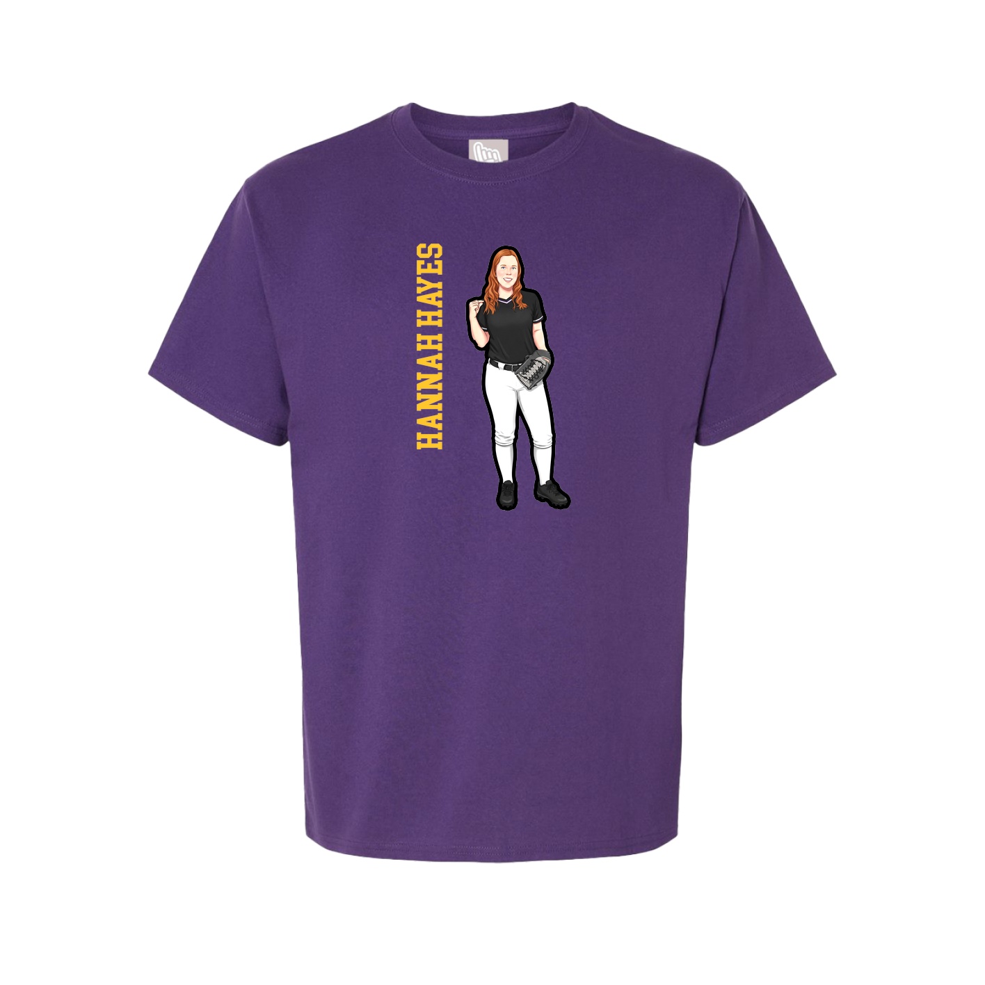 Youth Tee — Name Vertical in Purple