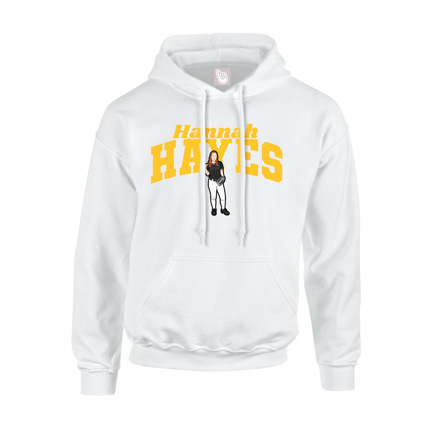 Youth Hoodie — Signature Arch in White