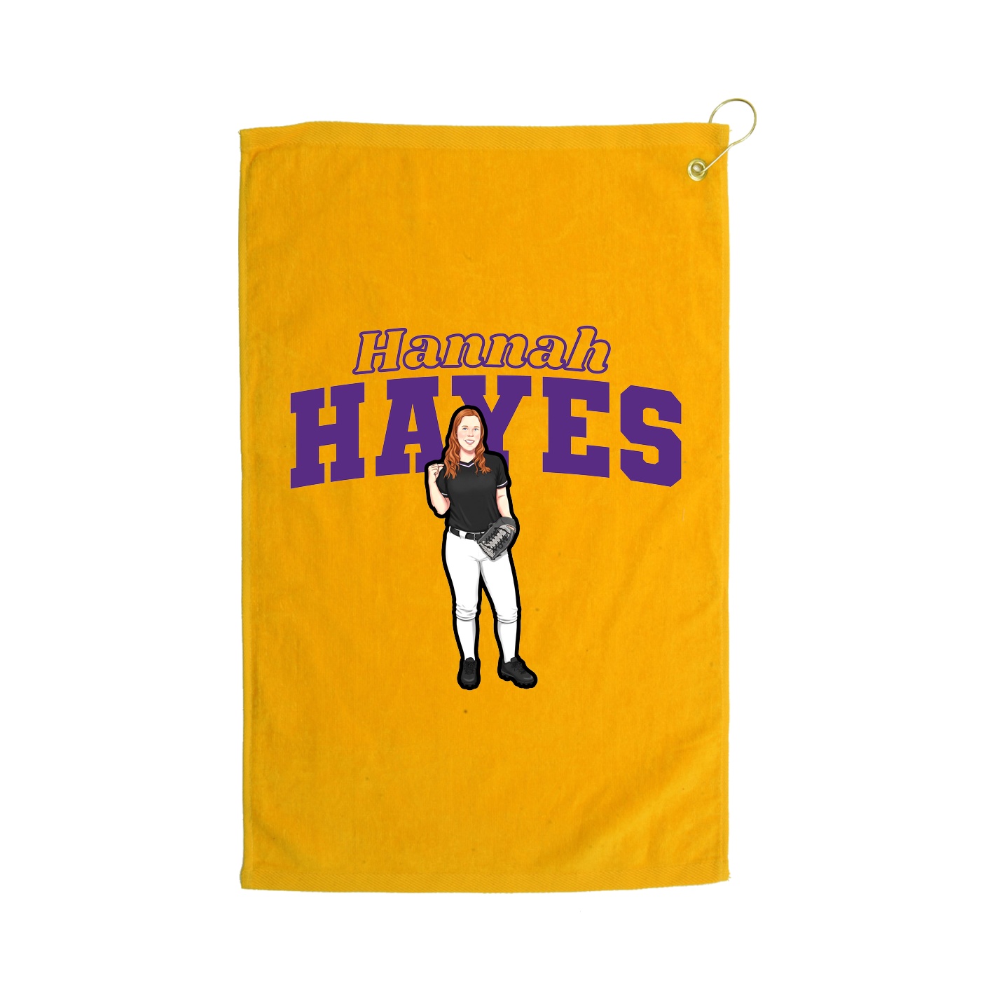 Golf Towel — Name Arch in Gold