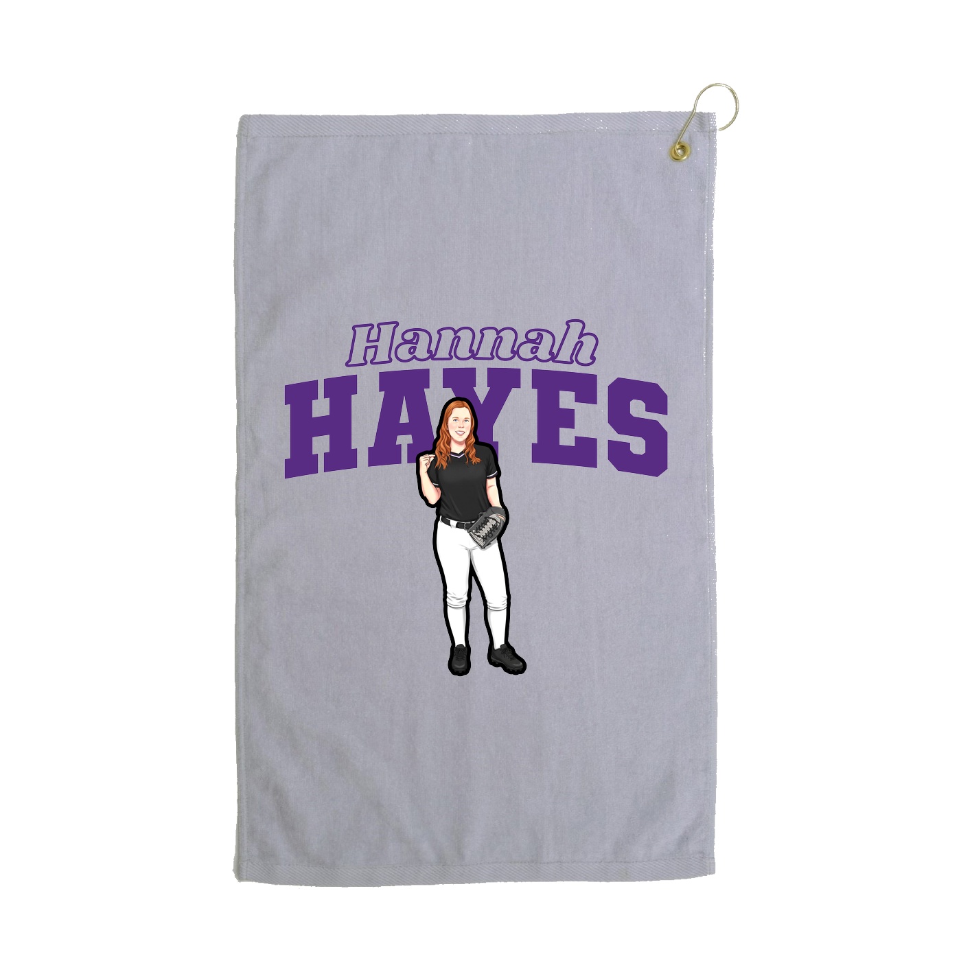 Golf Towel — Name Arch in Grey