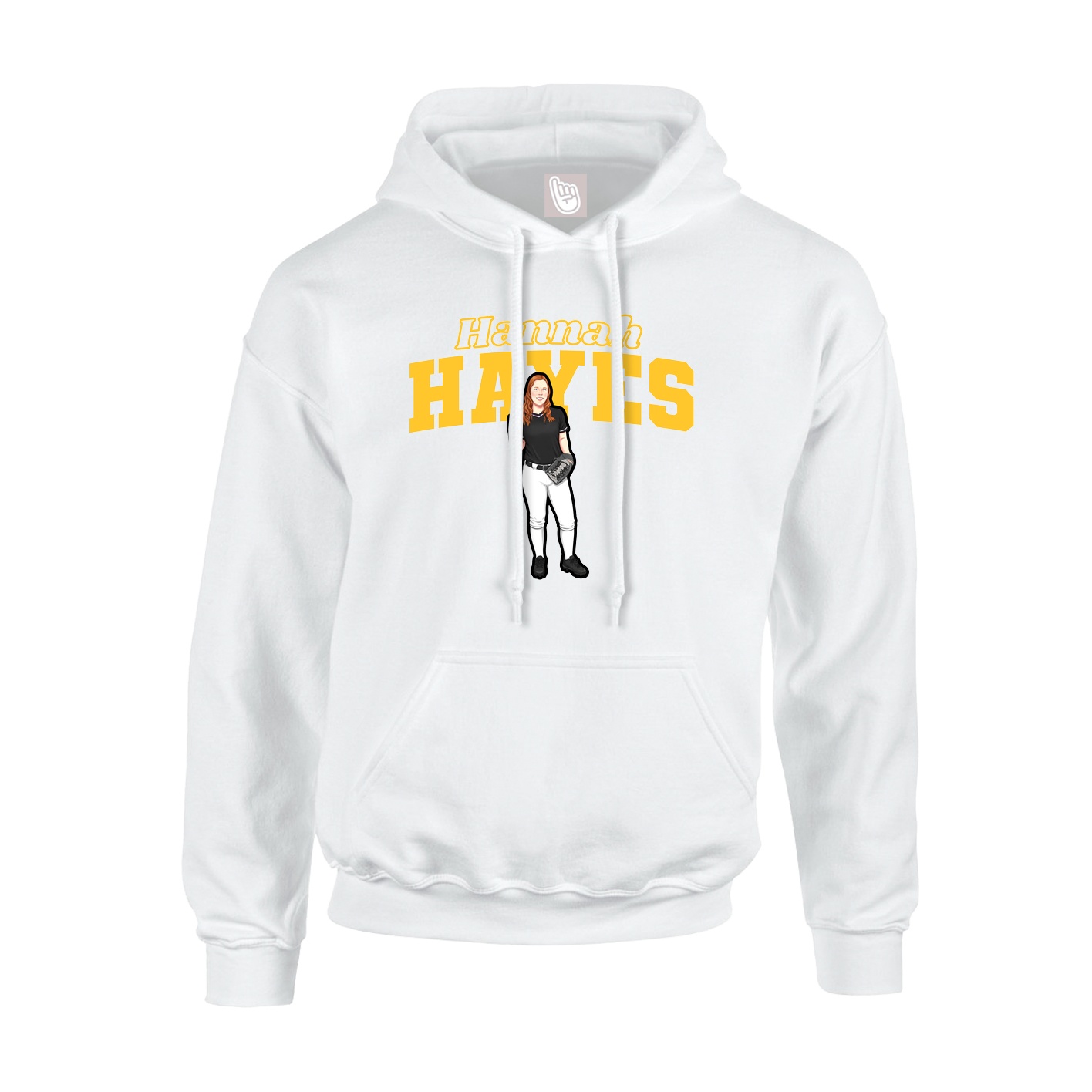 Hoodie — Name Arch in White