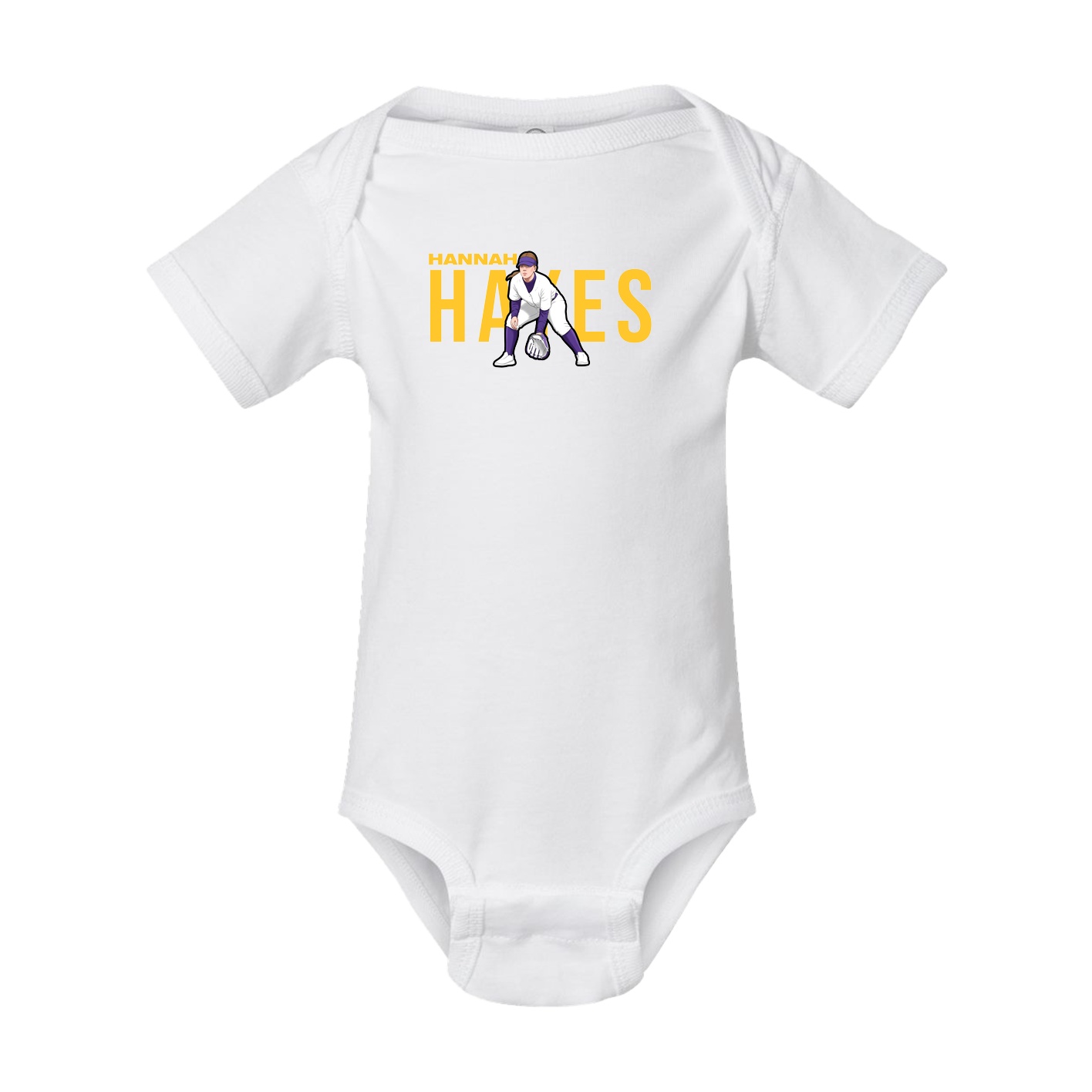 Baby Onesie — Player Name in White