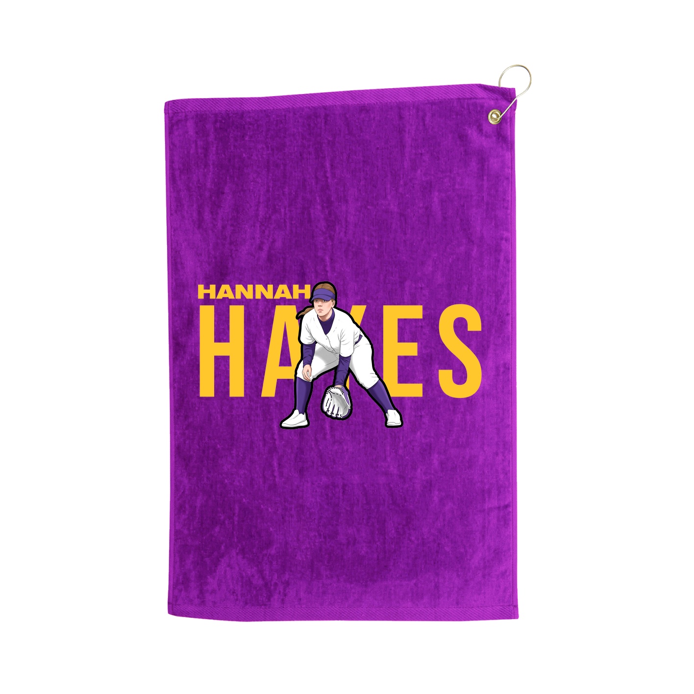 Golf Towel — Player Name in Purple