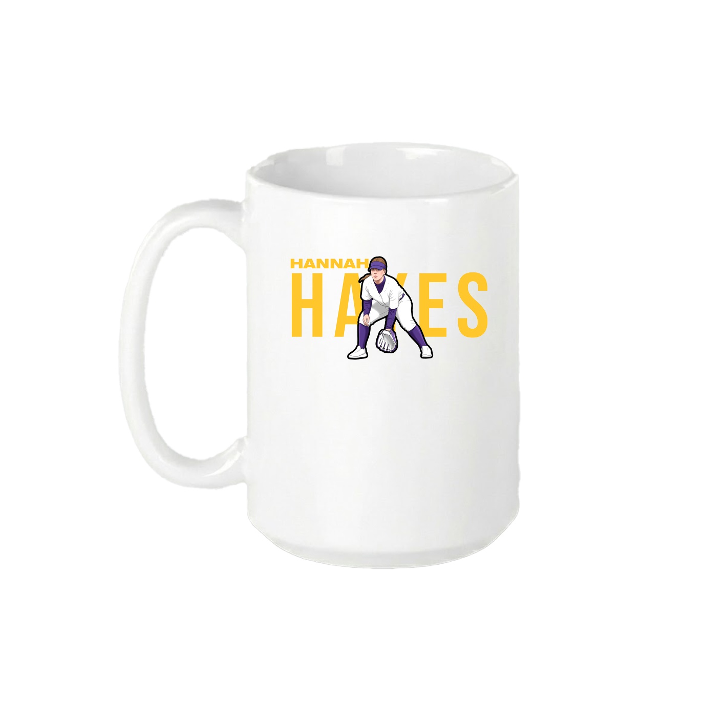 15oz Coffee Mug — Player Name in White