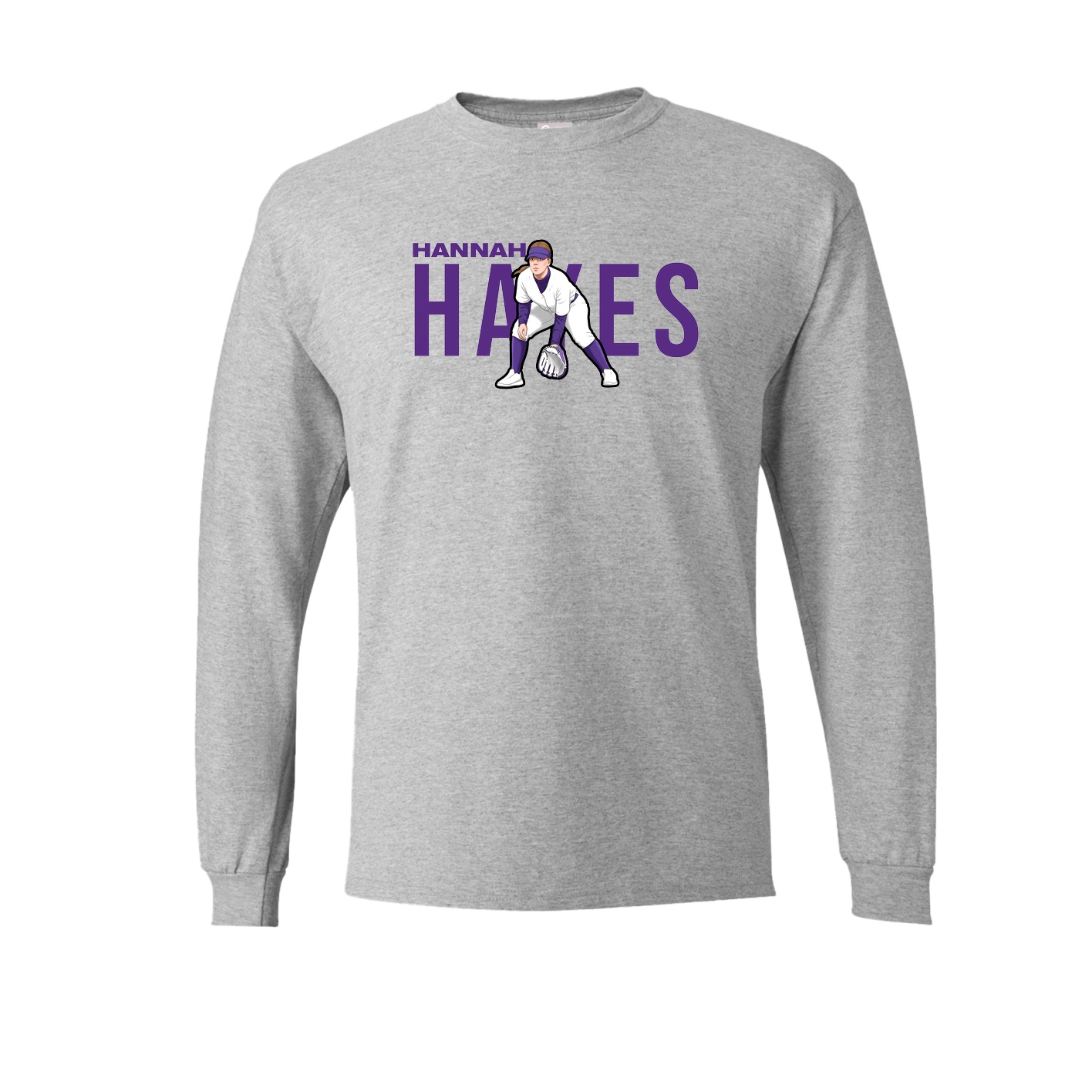 Long Sleeve Tee — Player Name in Grey