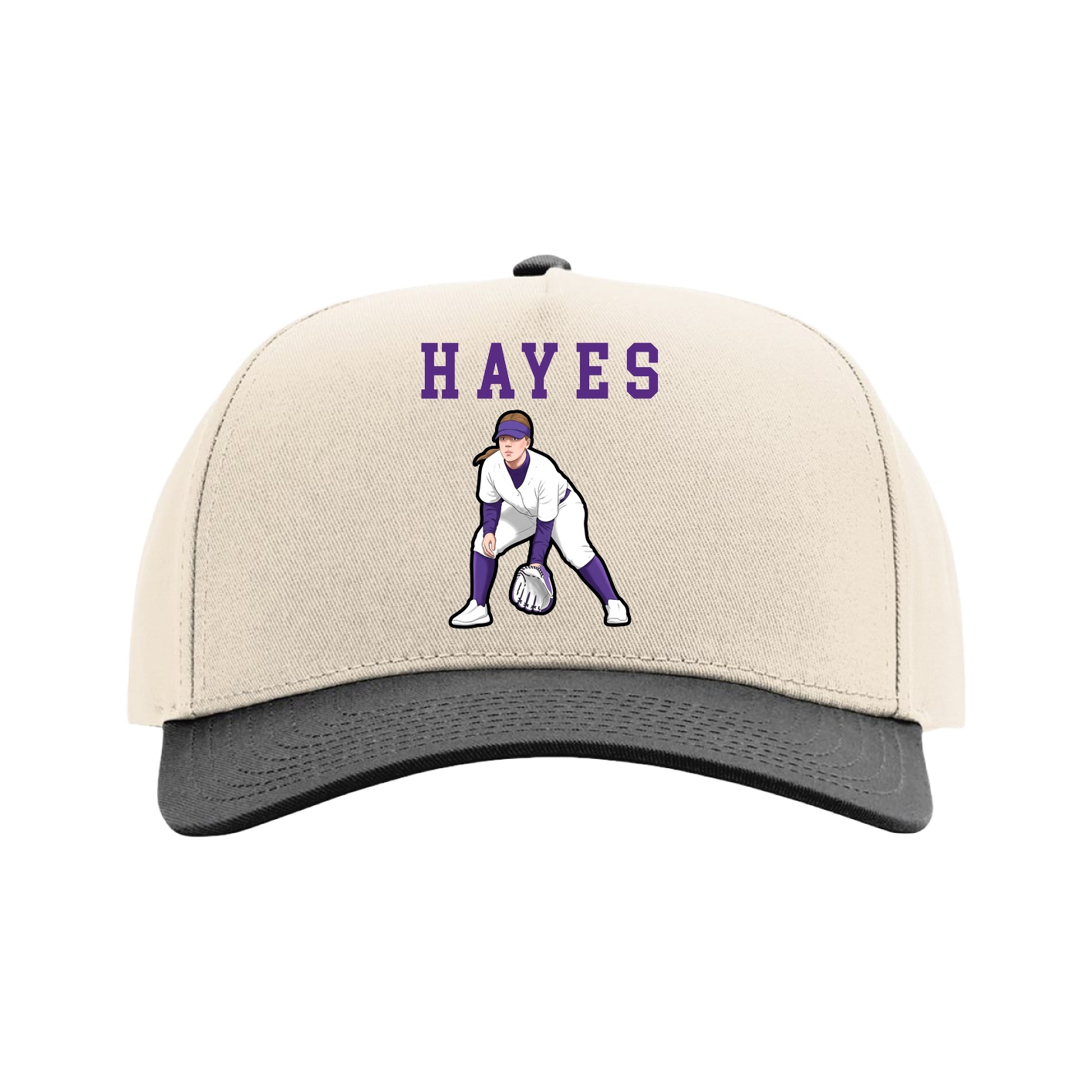 Full Fabric Five-Panel Champ Cap — Shirsey in Cream/Black