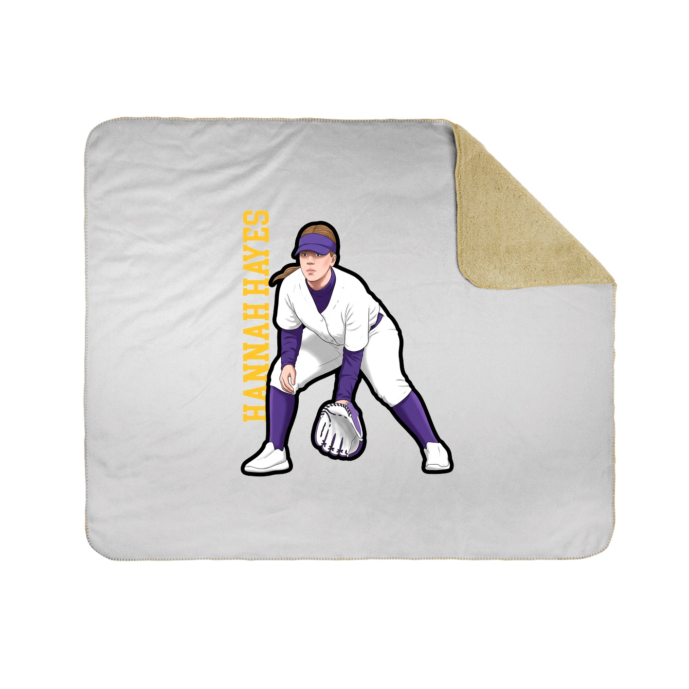 Throw Blanket — Name Vertical in White