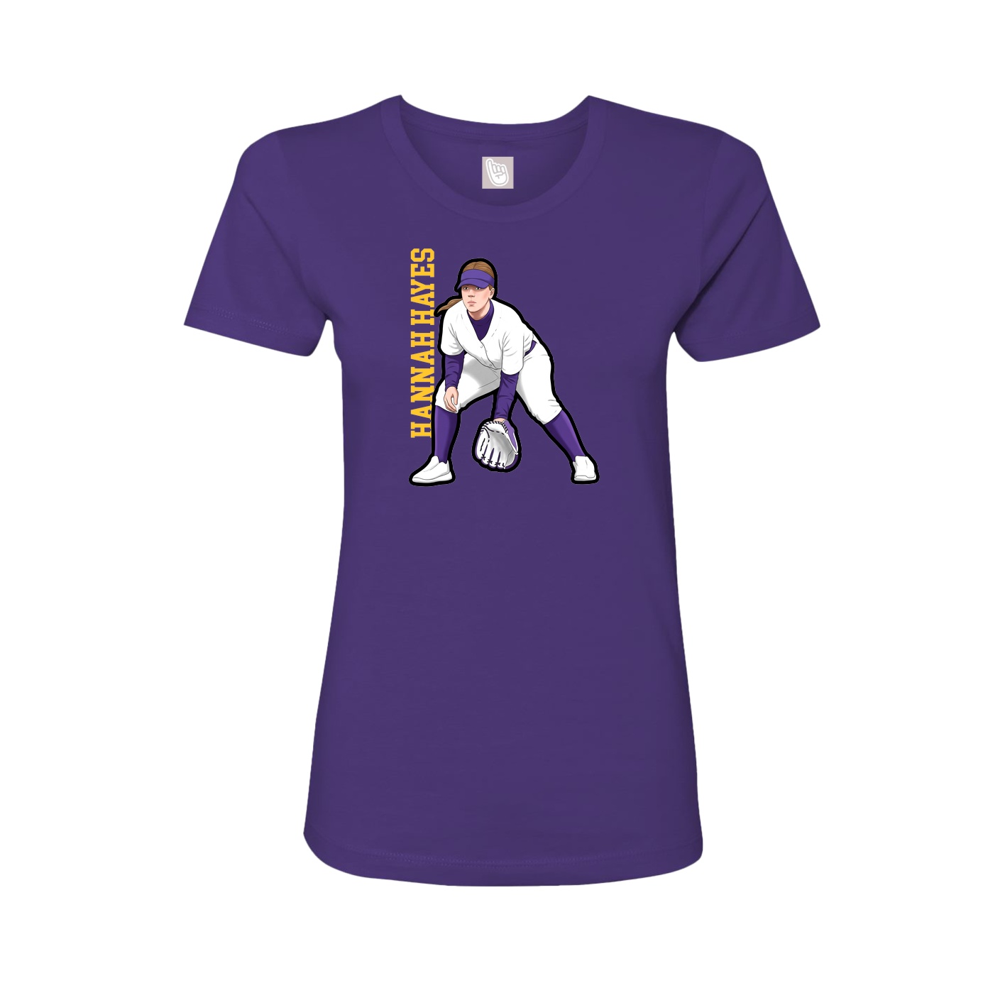 Womens Tee — Name Vertical in Purple