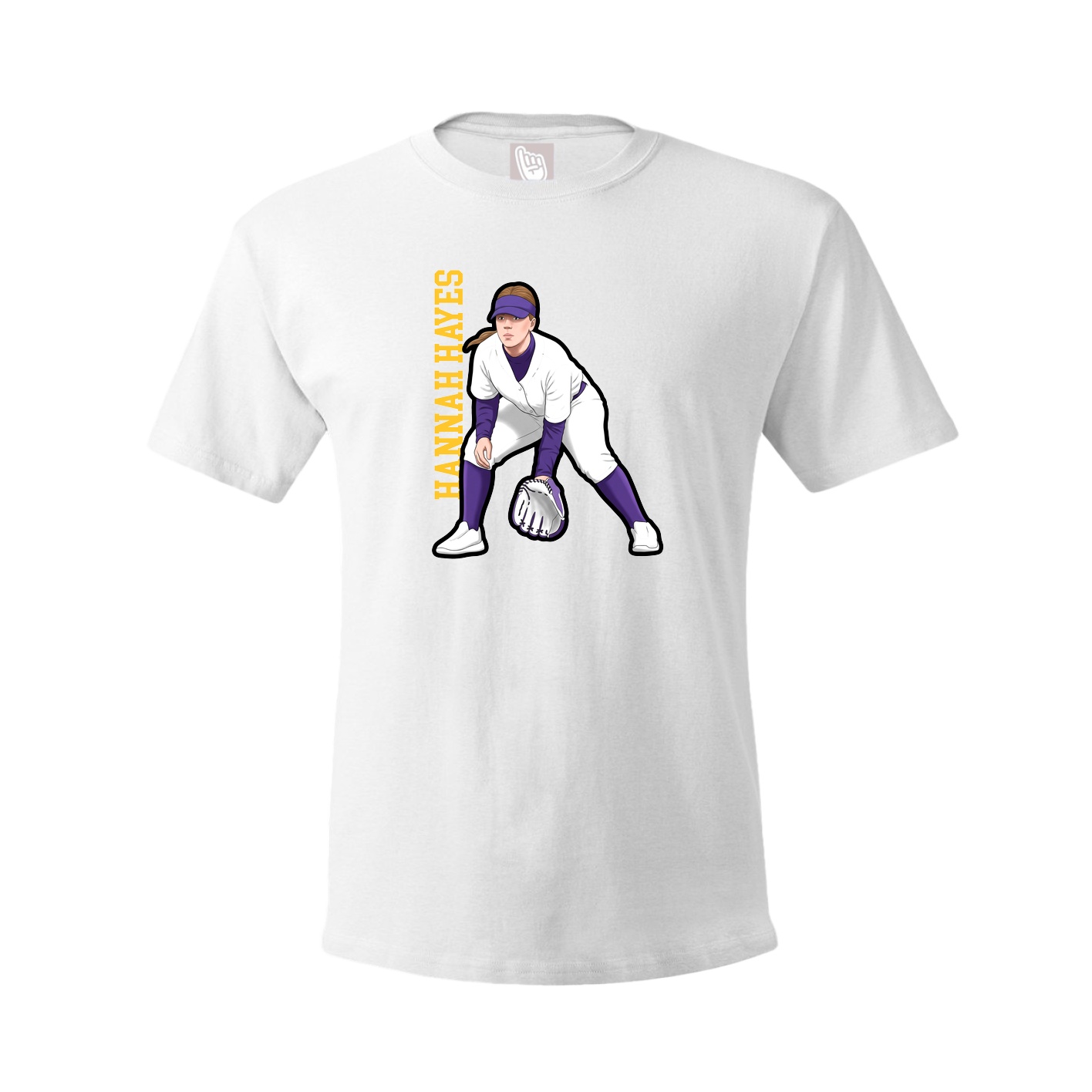 Youth Tee — Name Vertical in White