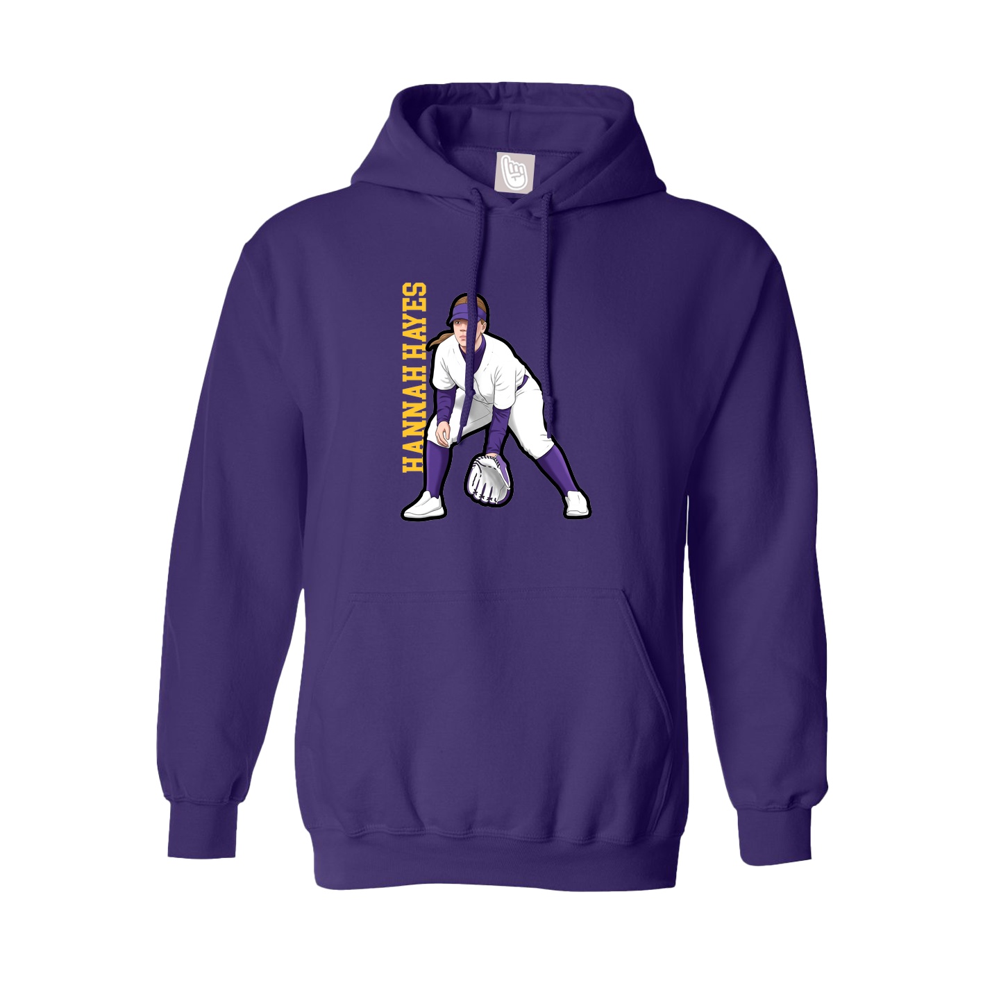 Hoodie — Name Vertical in Purple