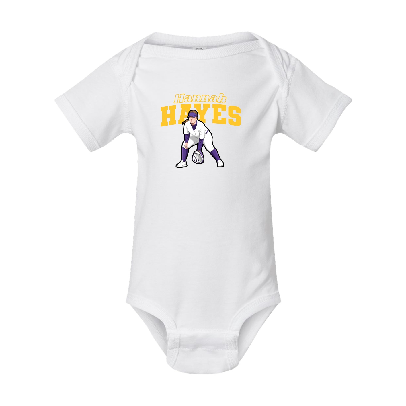 Baby Onesie — Name Arch in White