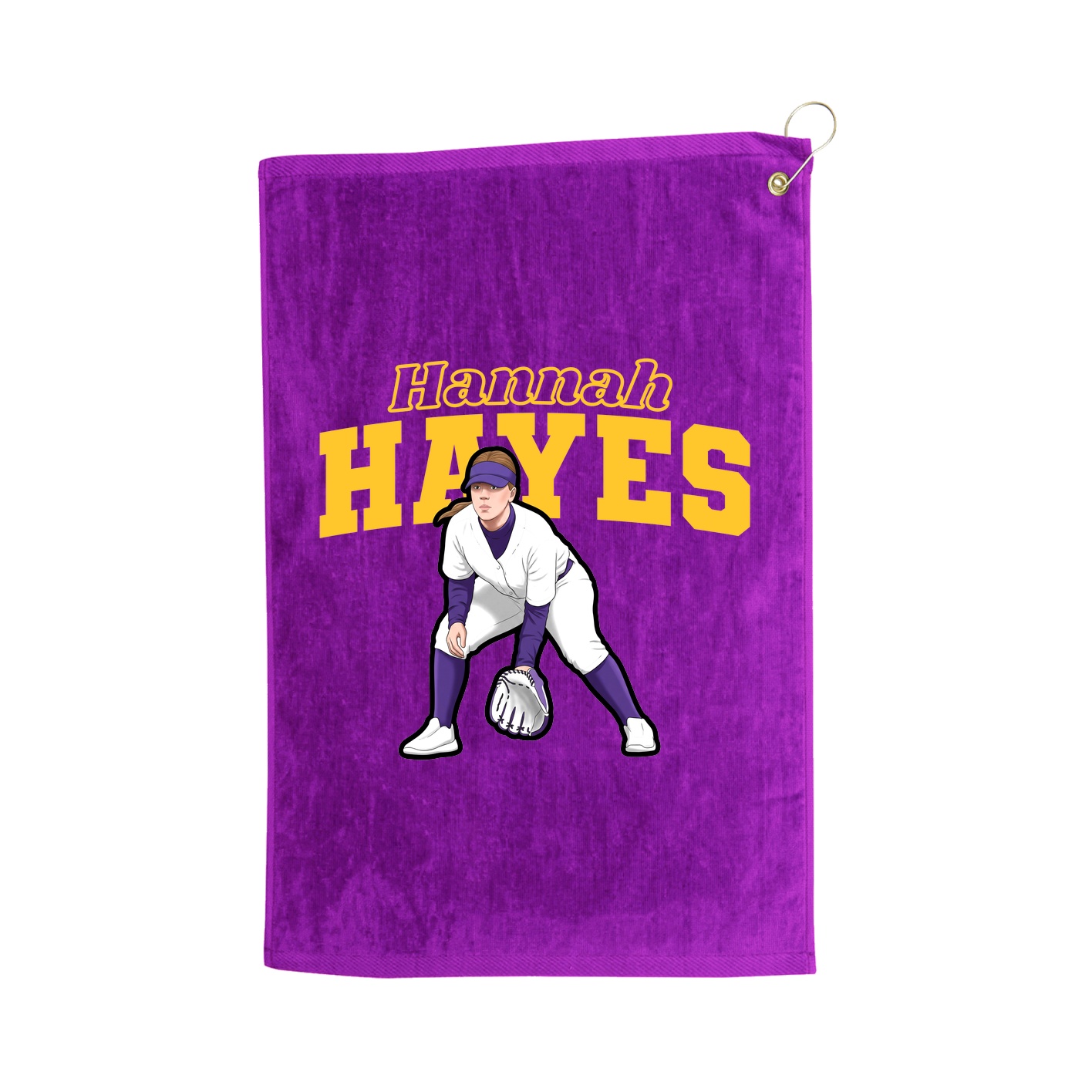 Golf Towel — Name Arch in Purple