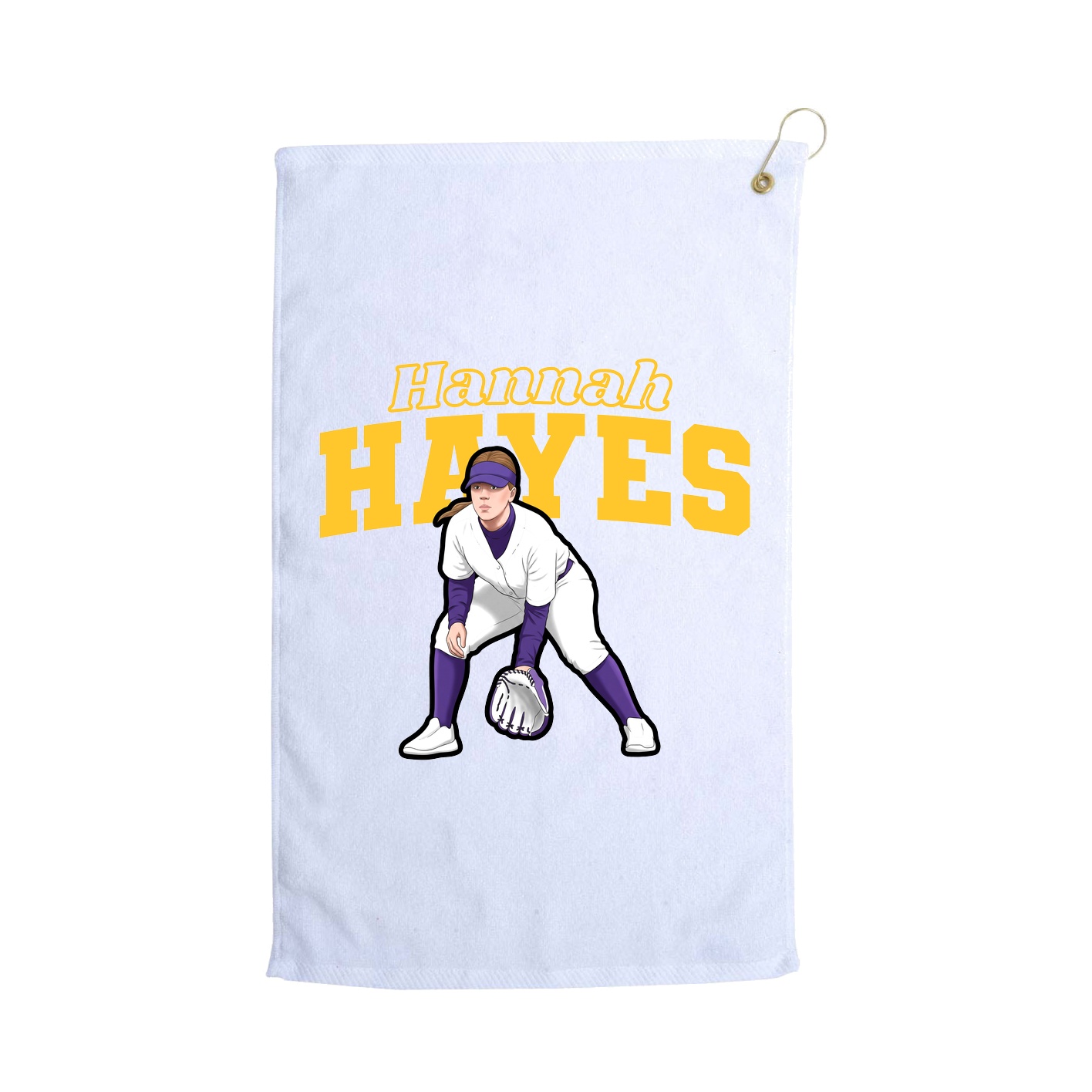 Golf Towel — Name Arch in White