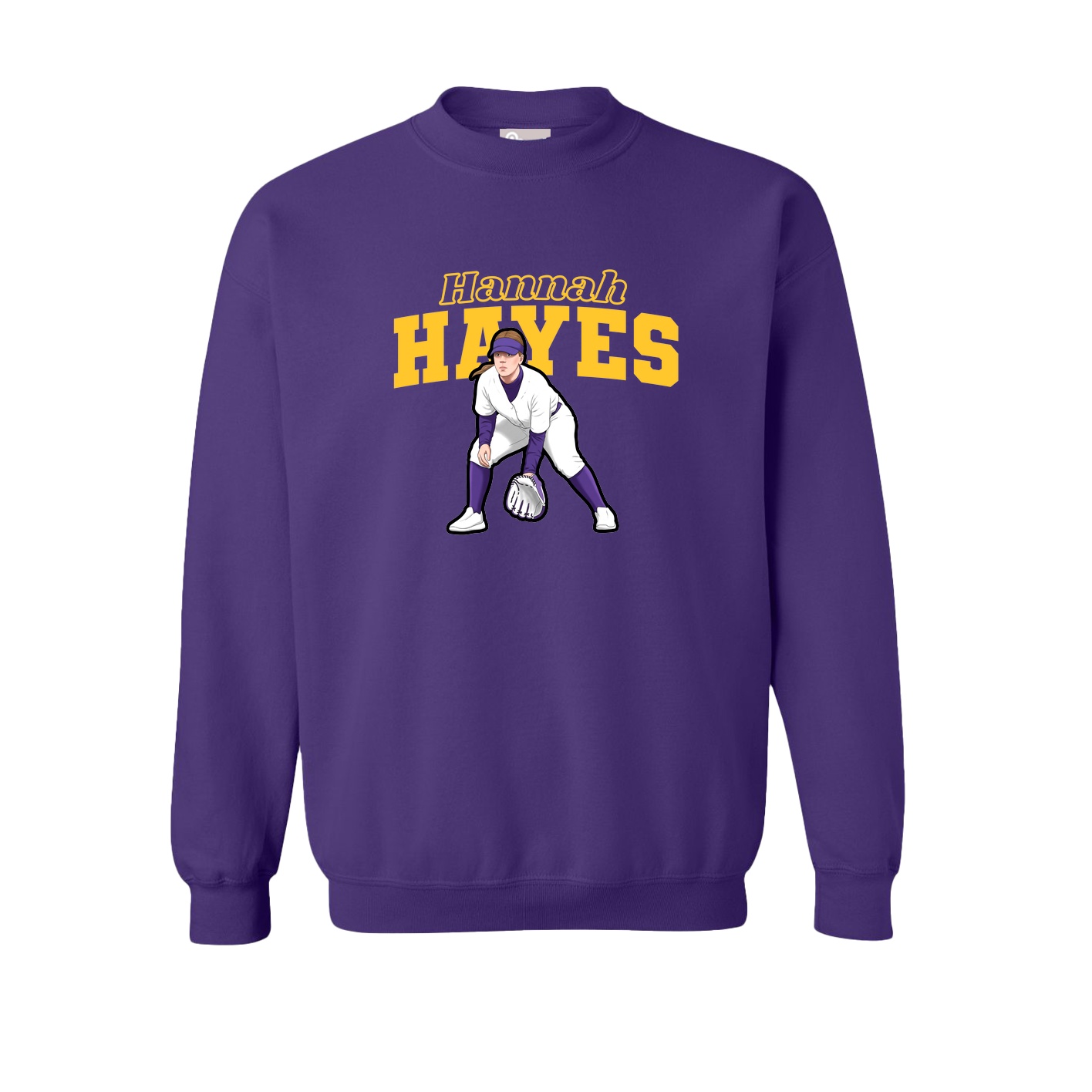 Fleece Crew — Name Arch in Purple