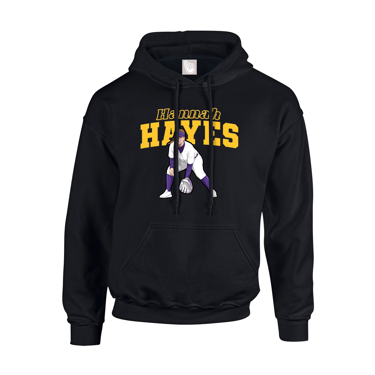 Youth Hoodie — Name Arch in Black