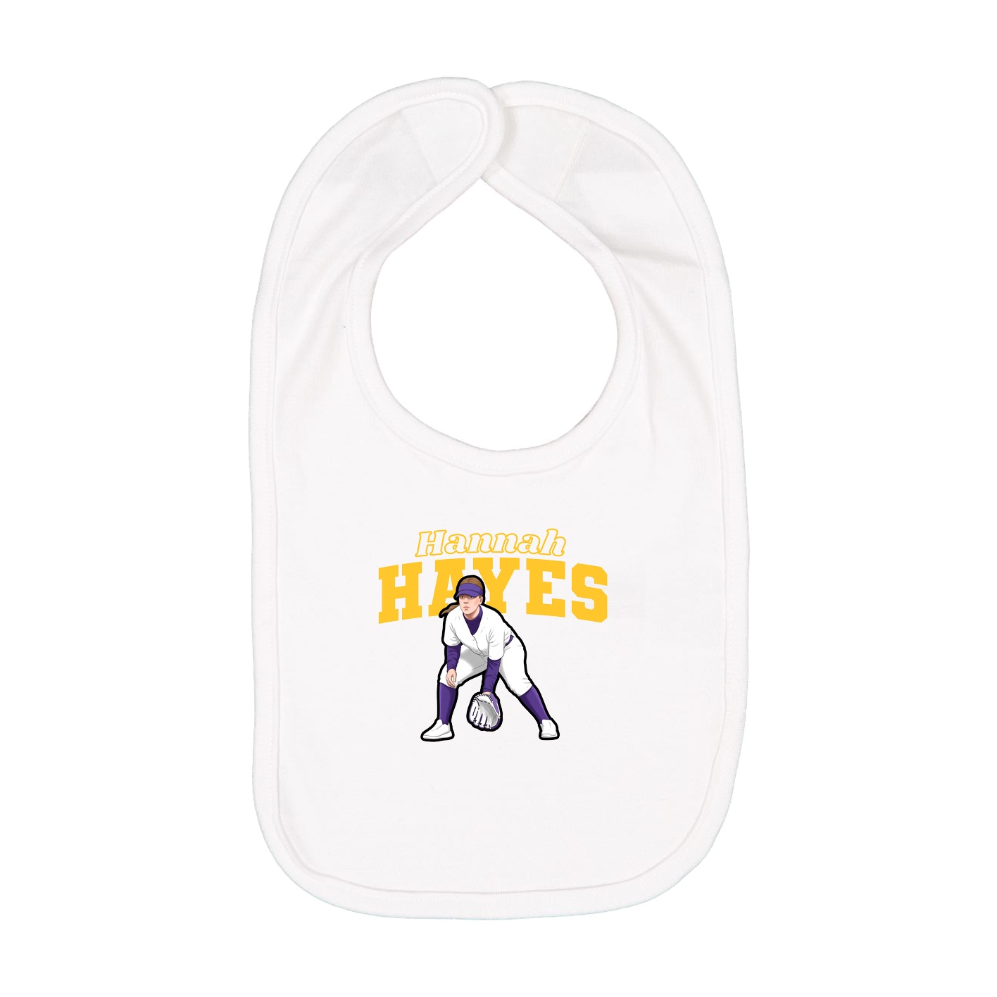 Infant Bib — Name Arch in White