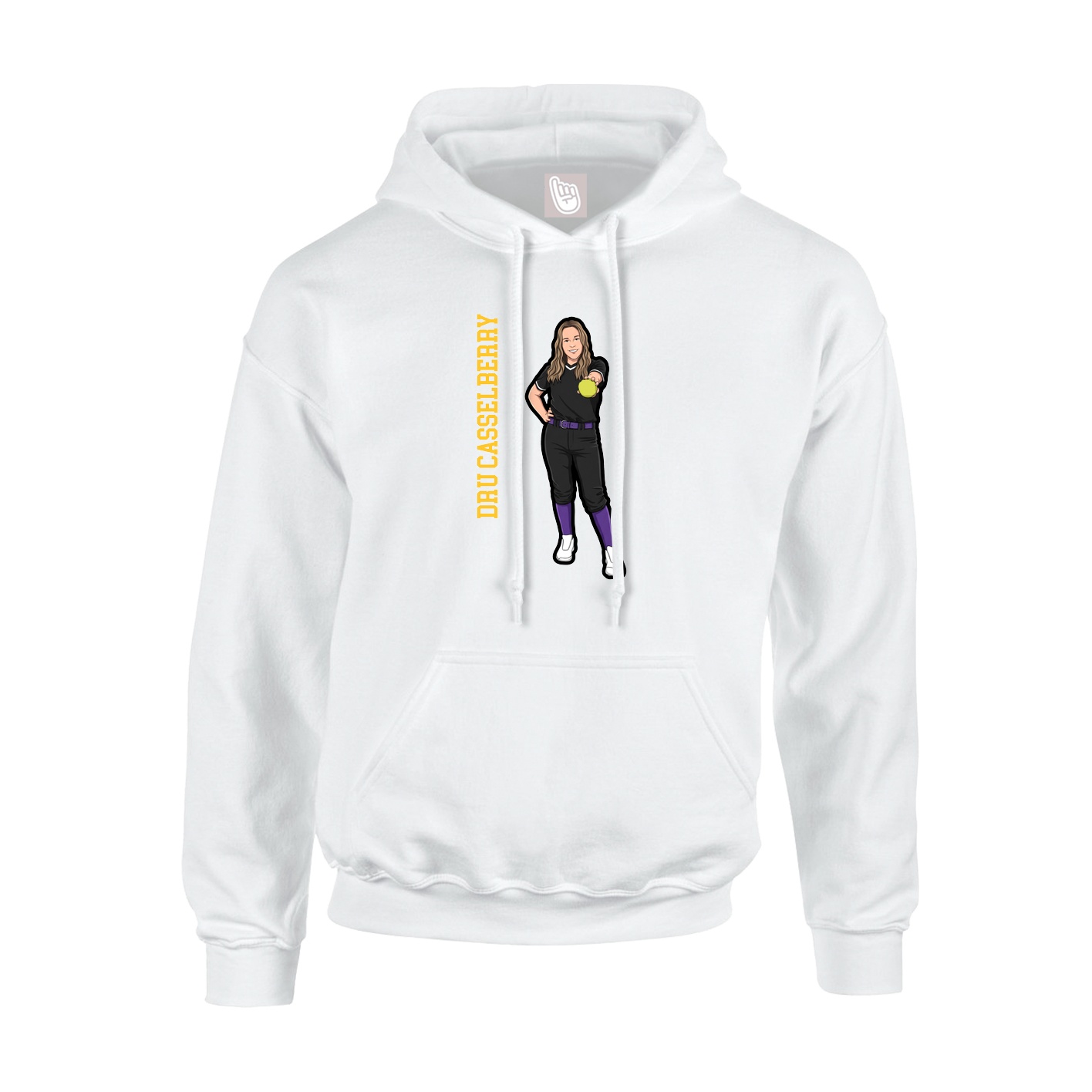 Hoodie — Name Vertical in White