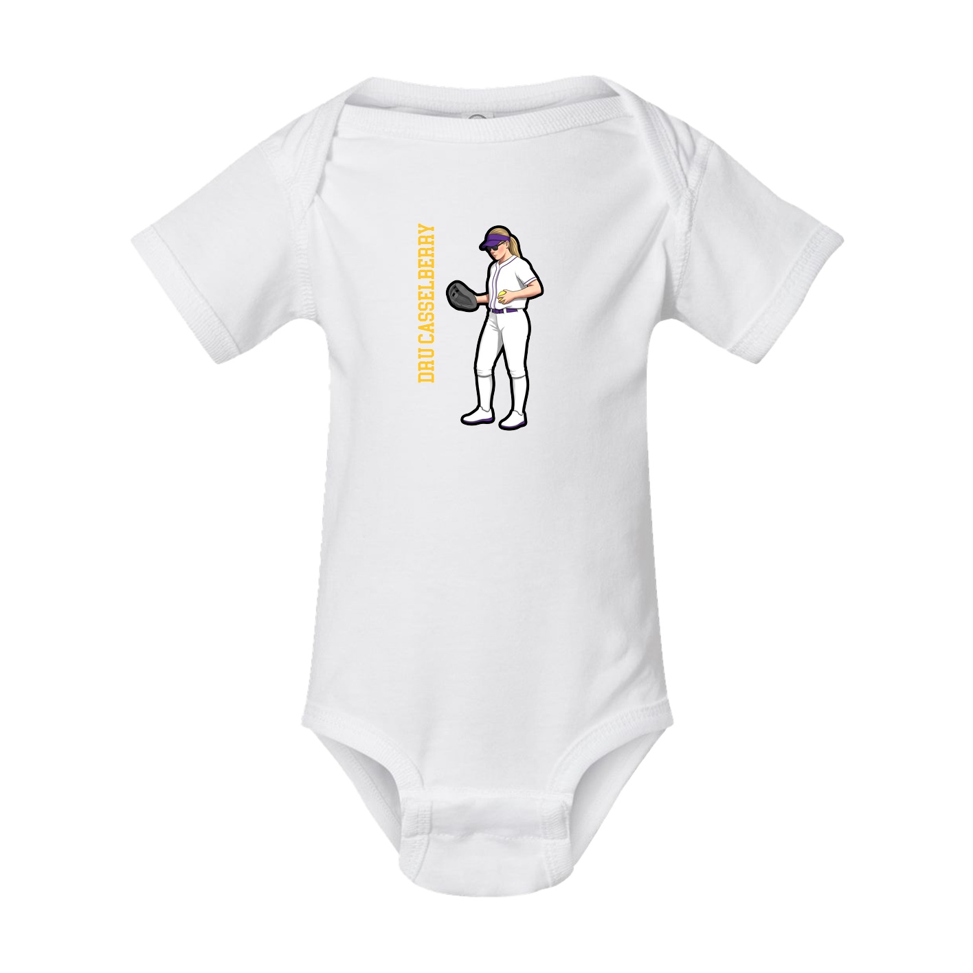 Baby Onesie — Name Vertical in White