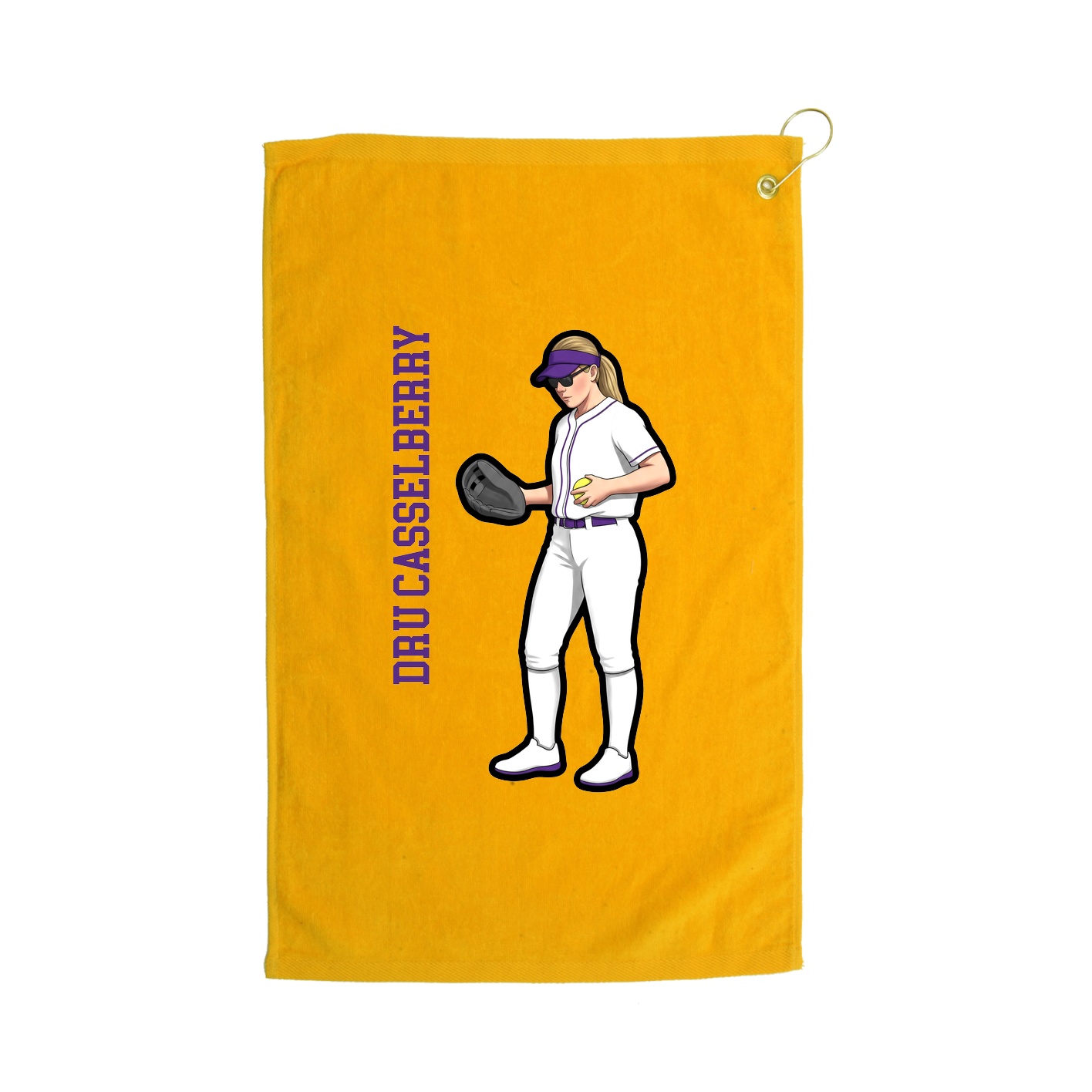 Golf Towel — Name Vertical in Gold