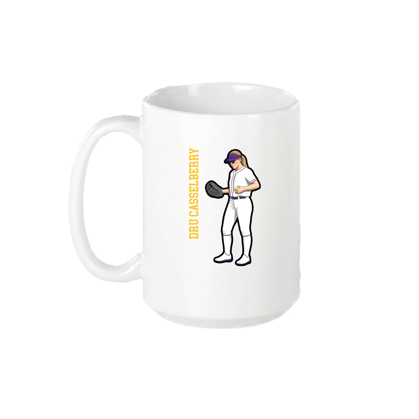 15oz Coffee Mug — Name Vertical in White