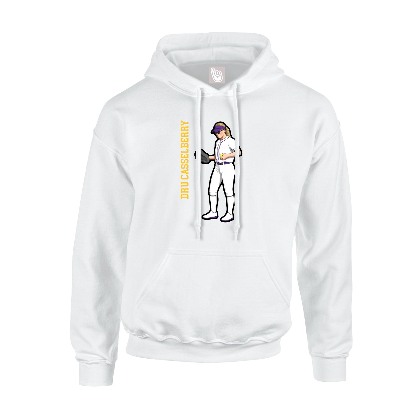 Youth Hoodie — Name Vertical in White