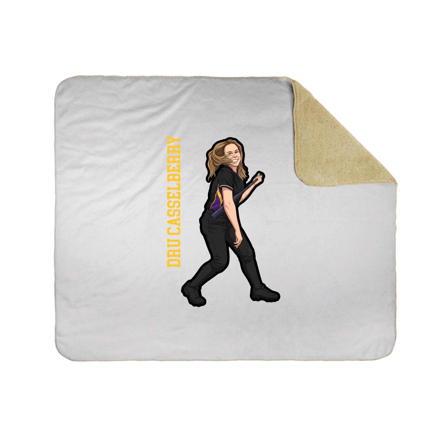 Throw Blanket — Name Vertical in White