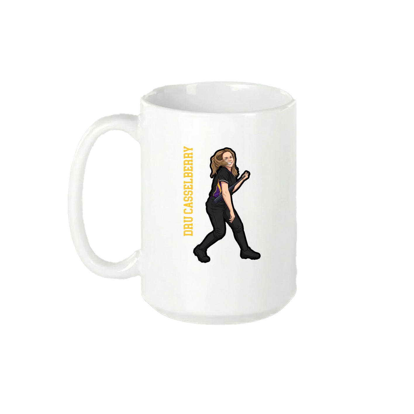 15oz Coffee Mug — Name Vertical in White
