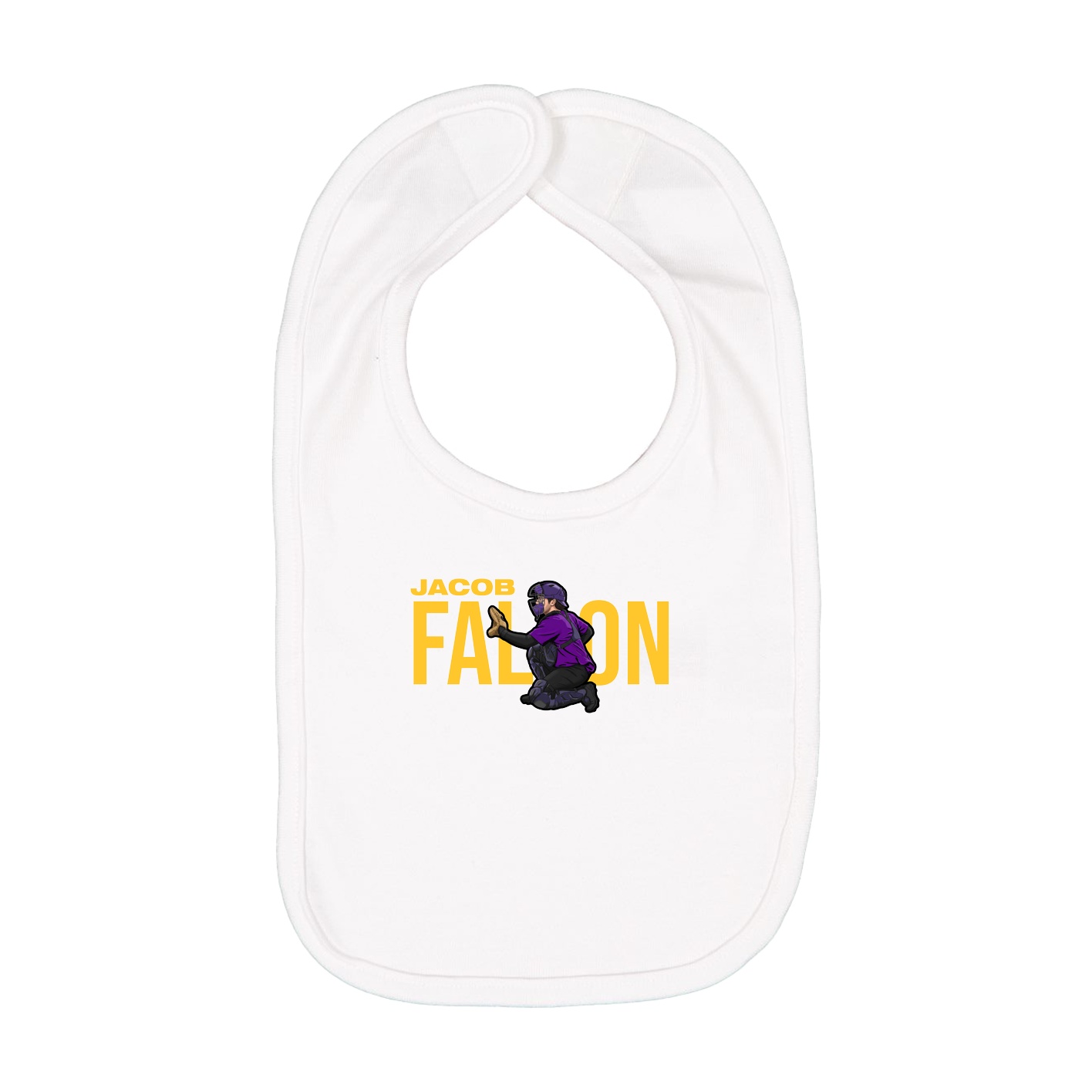 Infant Bib — Player Name in White