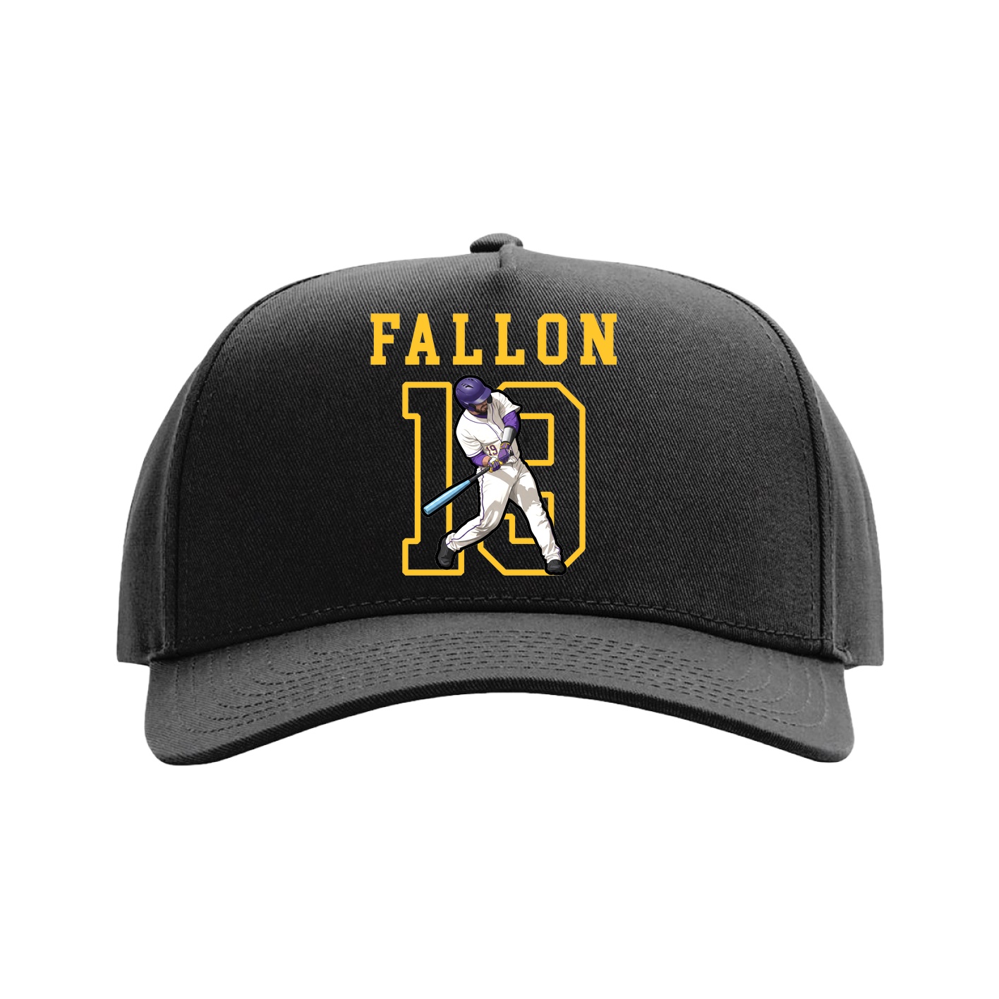 Full Fabric Five-Panel Champ Cap — Shirsey in Black