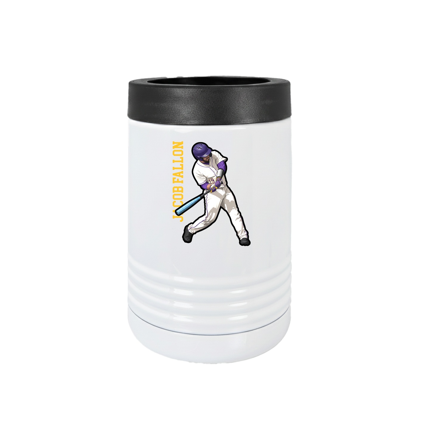 Beverage Holder — Name Vertical in White