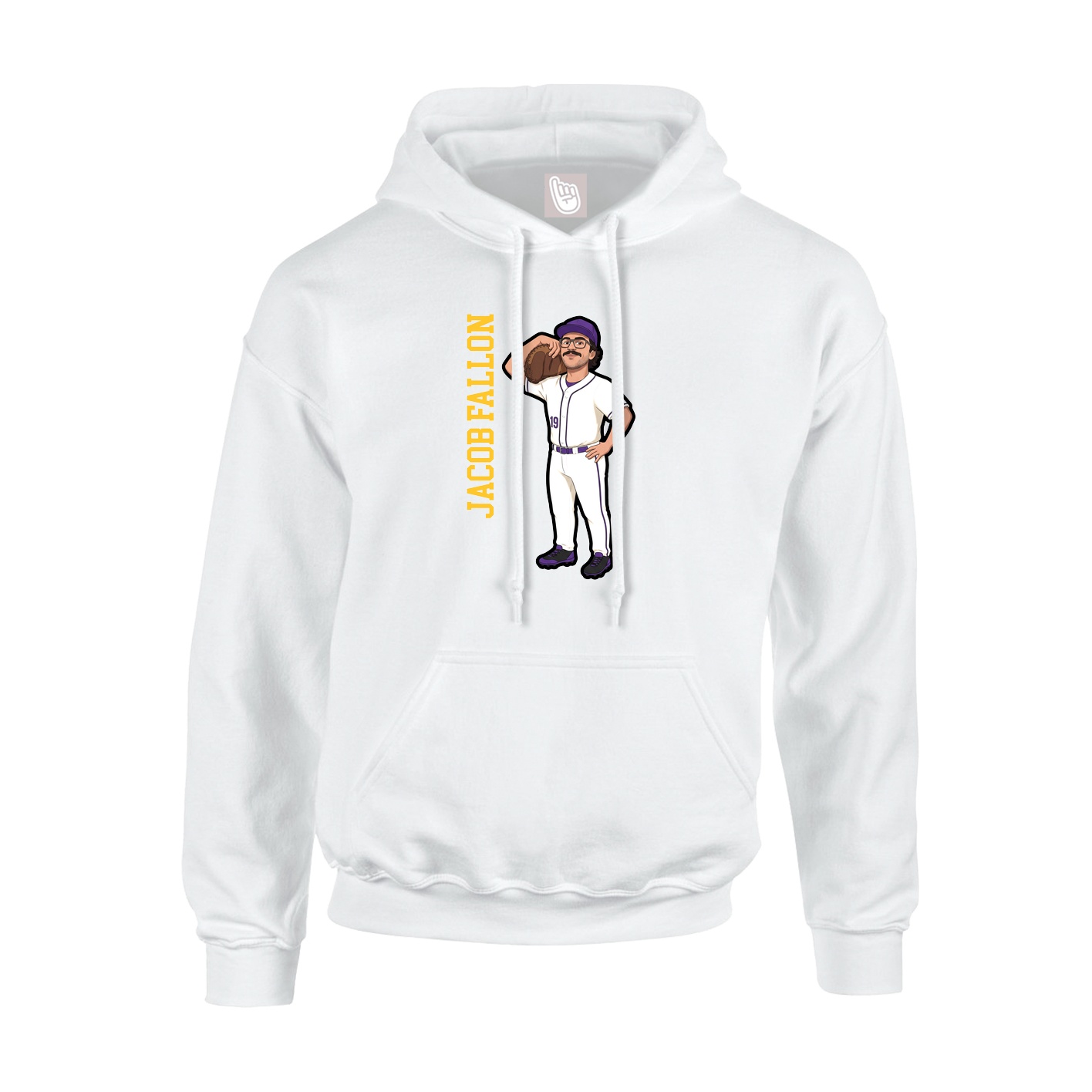 Youth Hoodie — Name Vertical in White