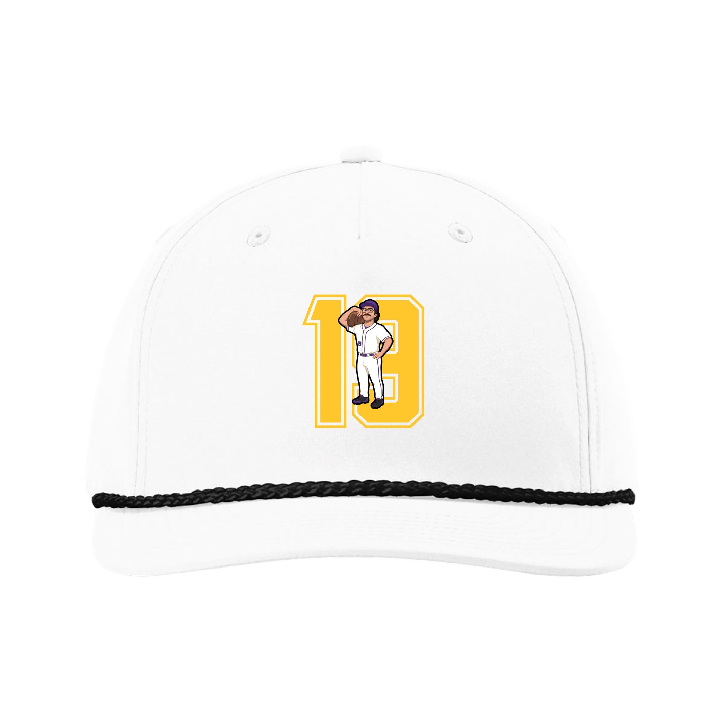 Five-Panel Classic Rope Cap — Number in White