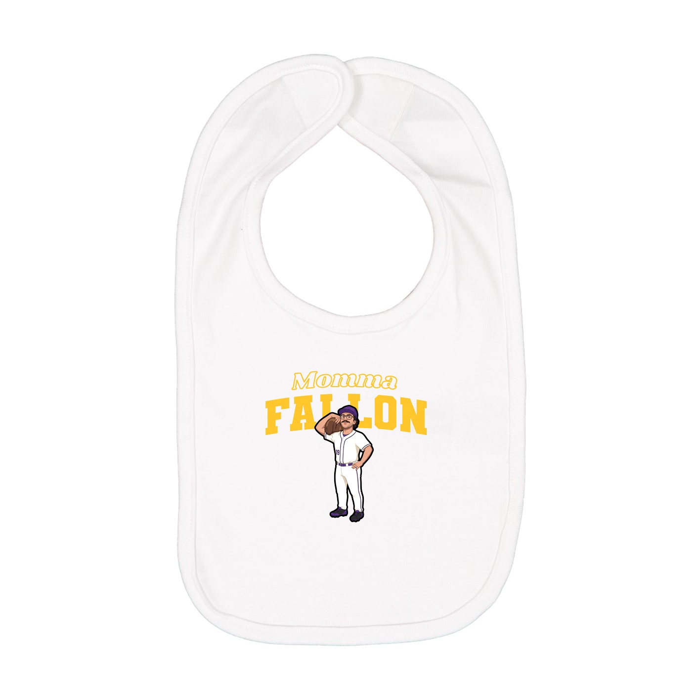 Infant Bib — Mothers Day Block in White