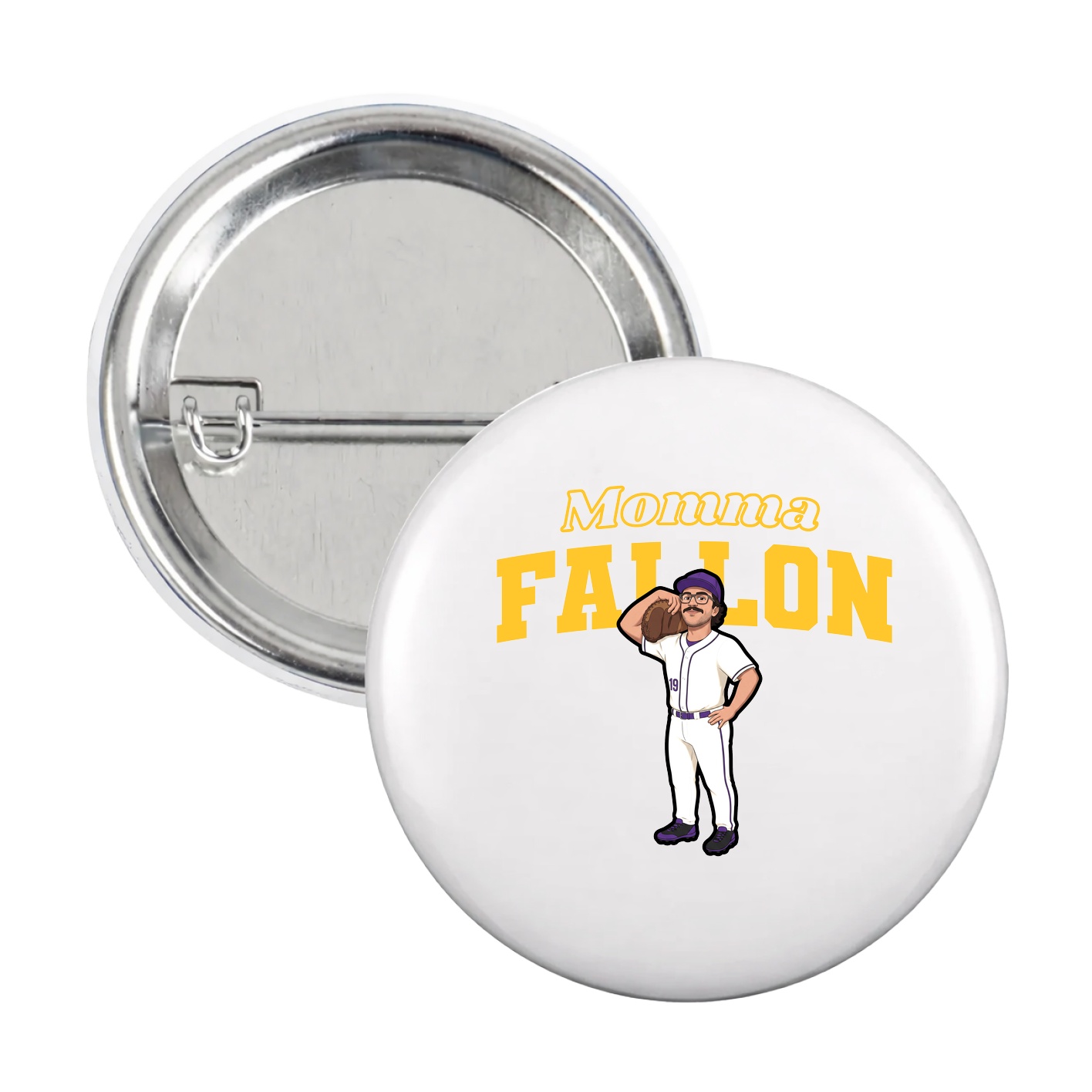 Game Day Button — Mothers Day Block in White