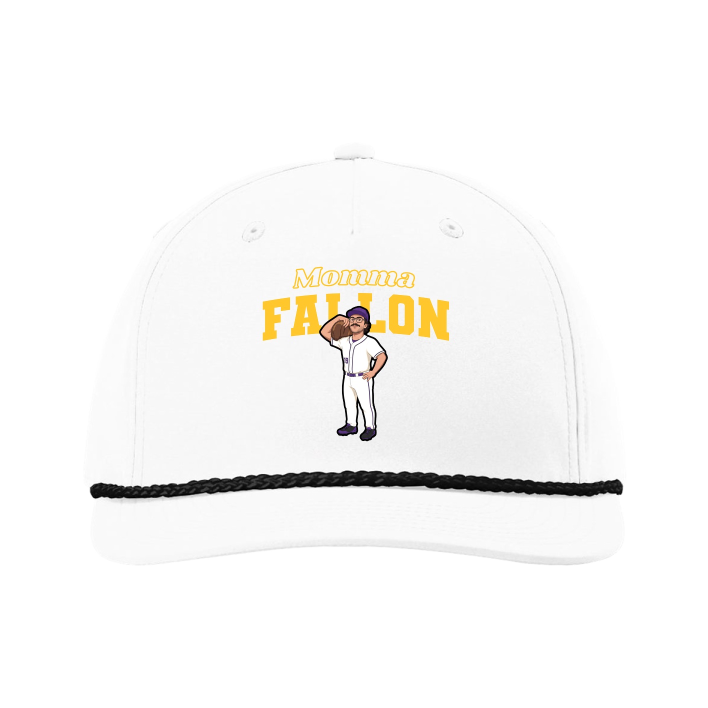 Five-Panel Classic Rope Cap — Mothers Day Block in White