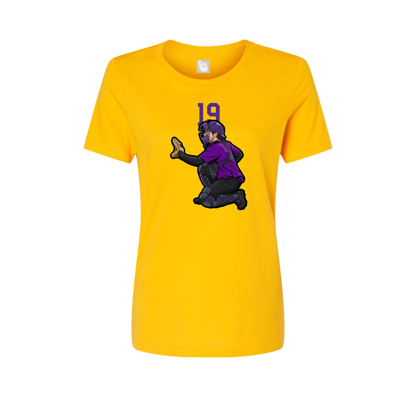 Womens Tee — Number Top in Gold