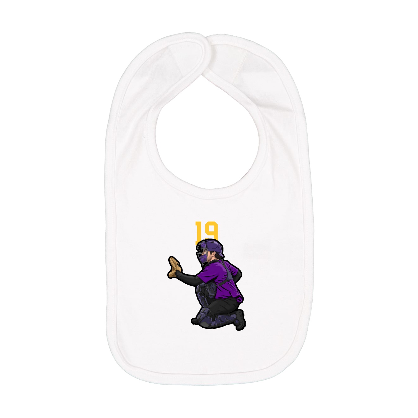 Infant Bib — Number Top in White