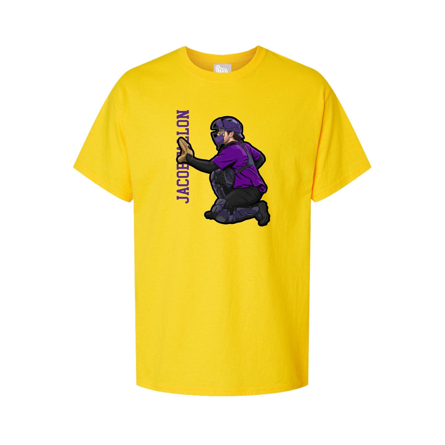 Youth Tee — Name Vertical in Gold