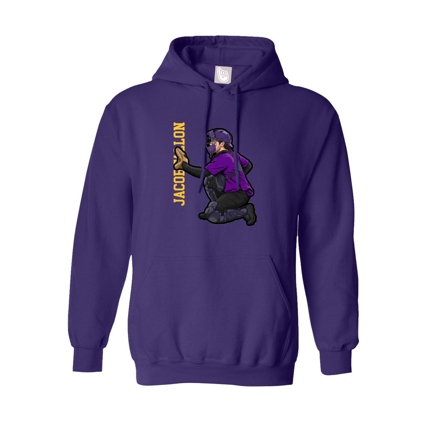 Hoodie — Name Vertical in Purple