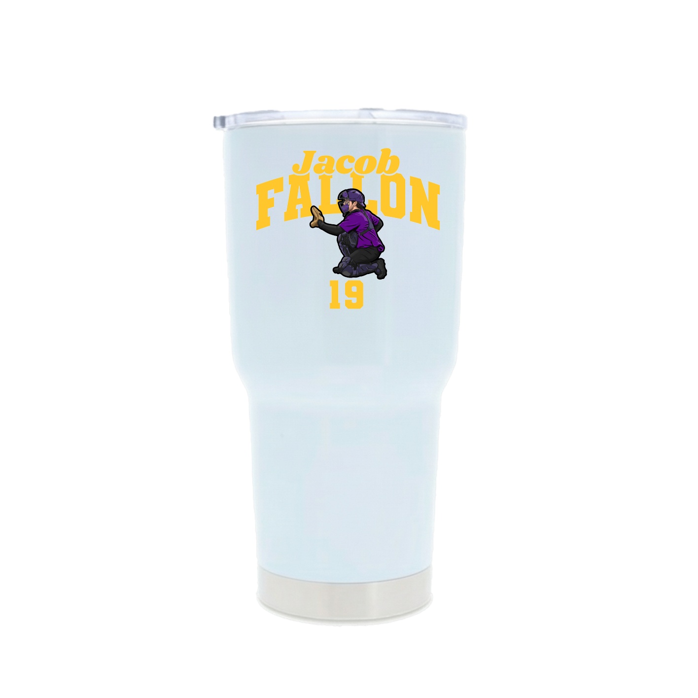 30oz Stainless Steel Tumbler — Signature Arch in White
