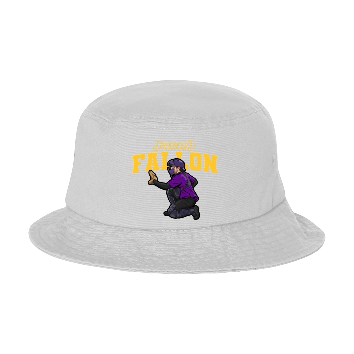 Bucket Cap — Name Arch in White