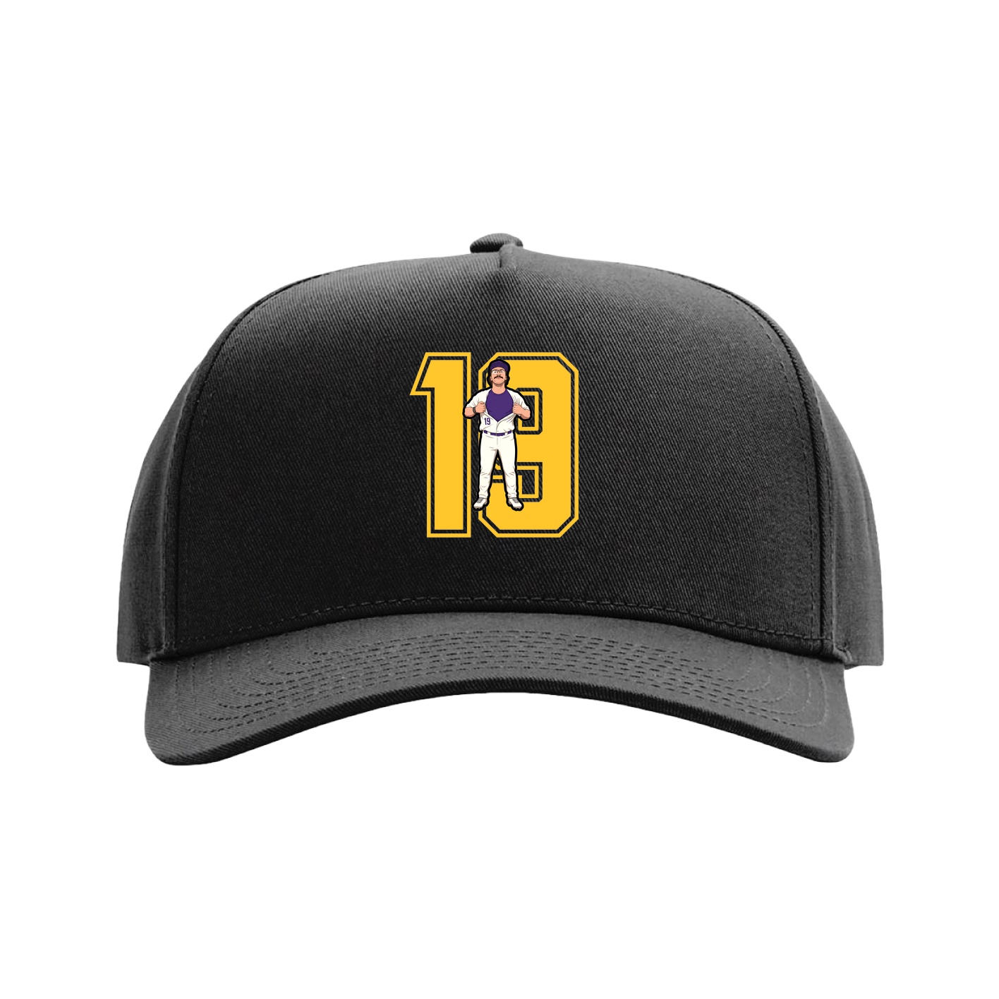 Full Fabric Five-Panel Champ Cap — Number in Black