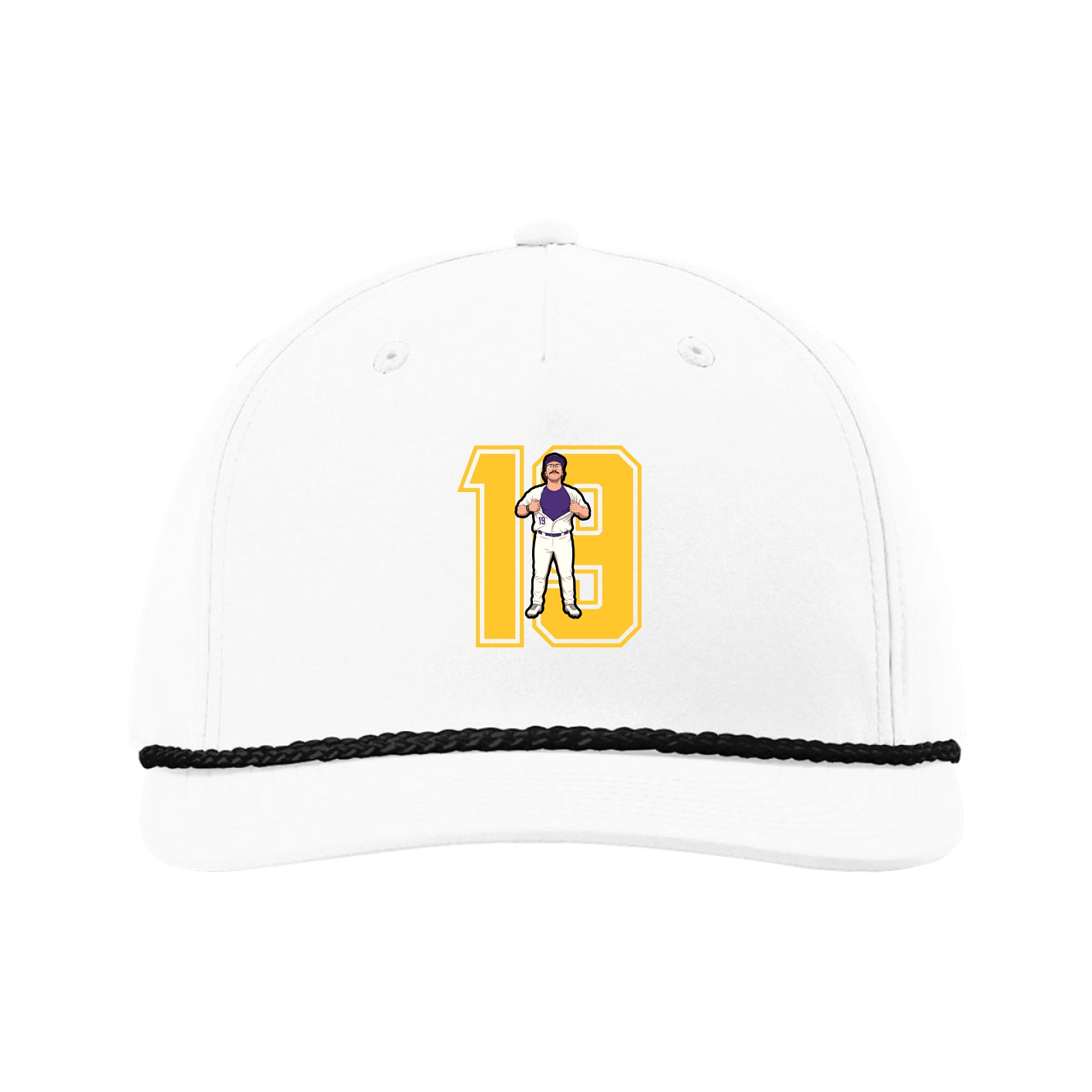 Five-Panel Classic Rope Cap — Number in White