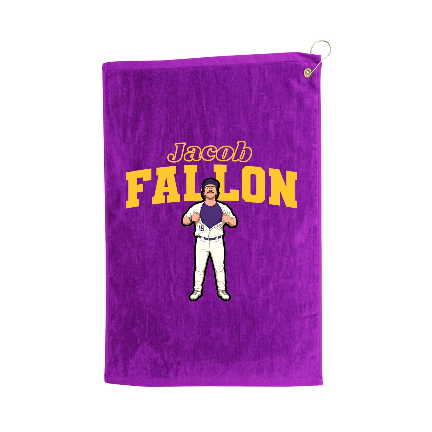 Golf Towel — Name Arch in Purple