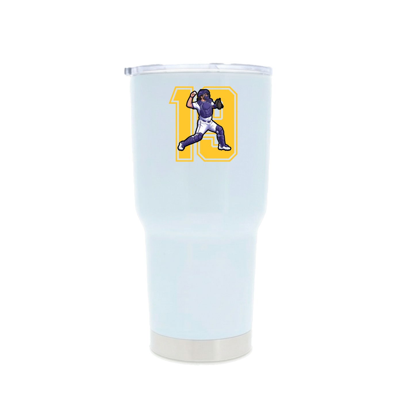 30oz Stainless Steel Tumbler — Number in White