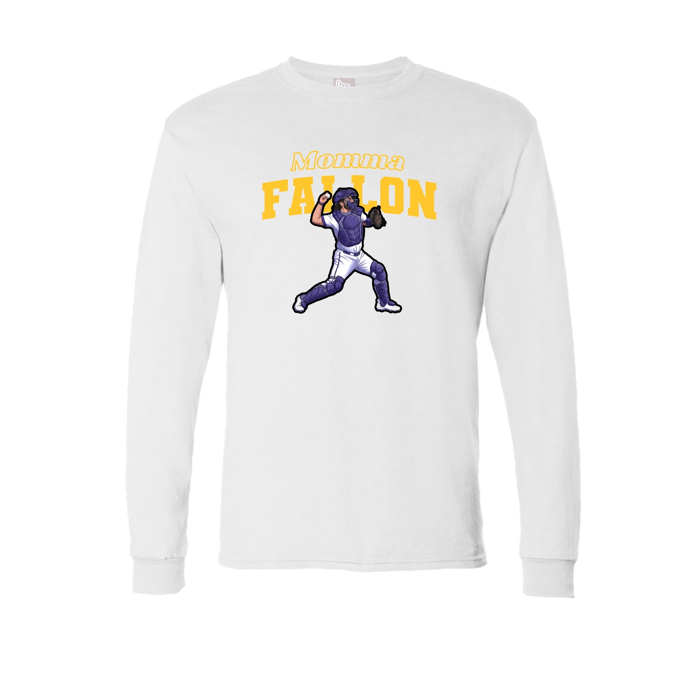 Long Sleeve Tee — Mothers Day Block in White